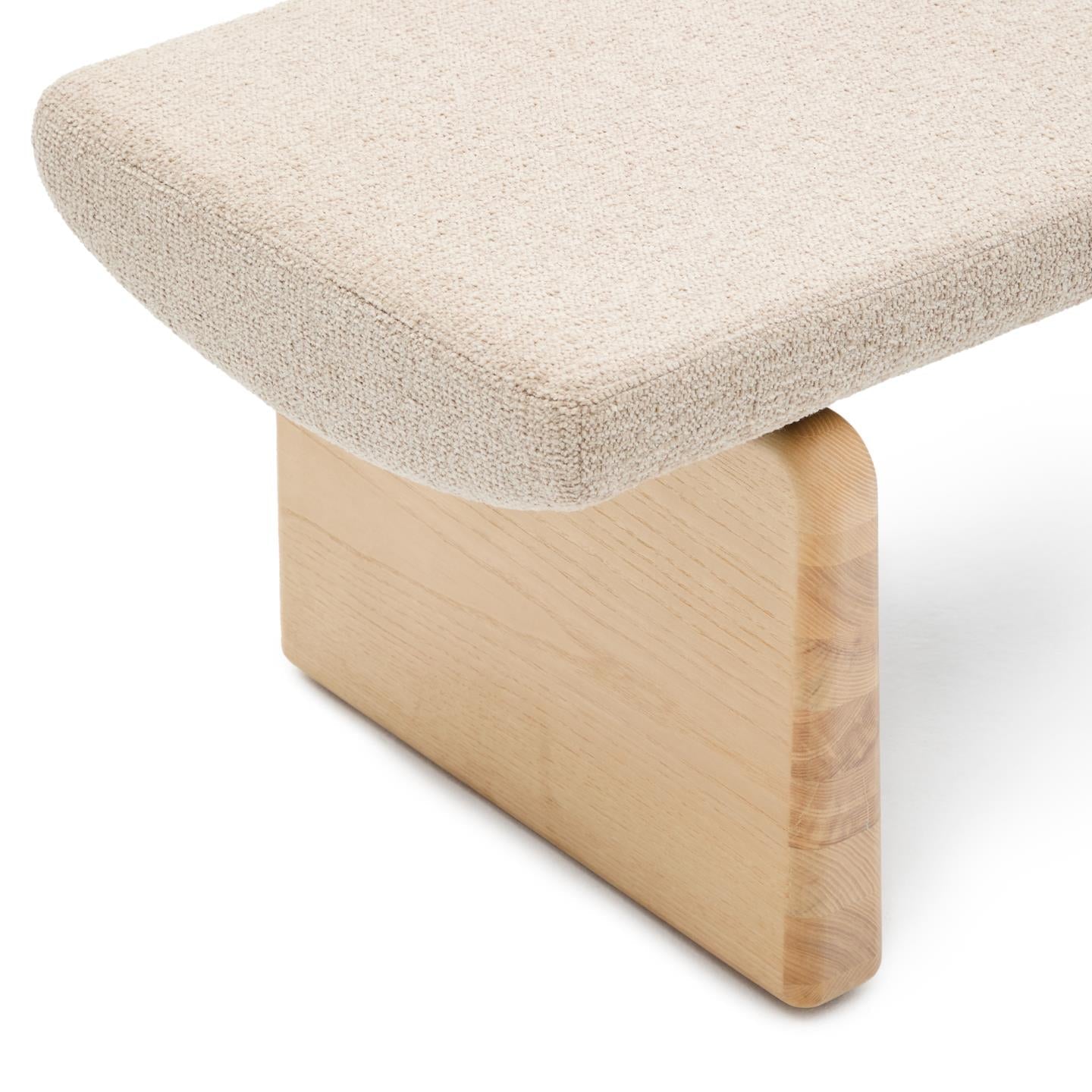 TOPAZ beige Chenille-Bank mit Eschengestell