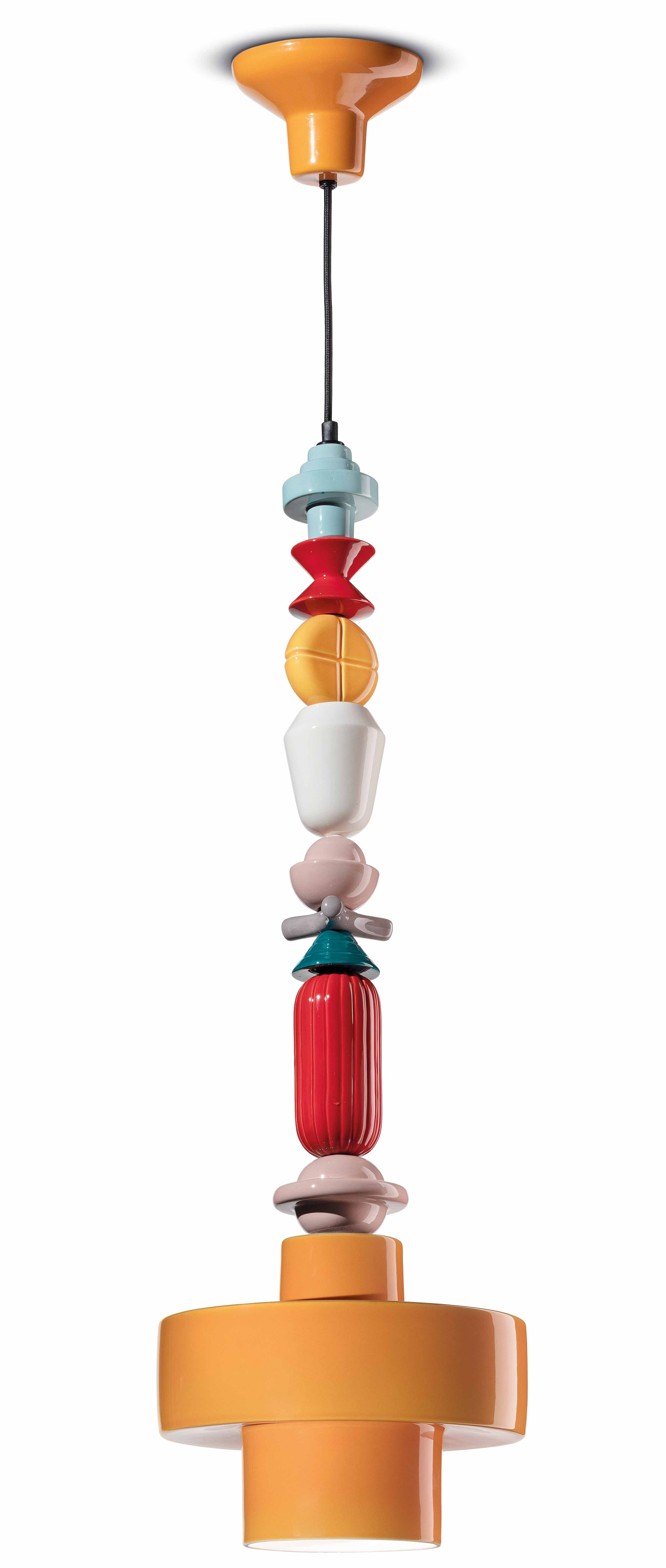Keramik-Hängelampe LARIAT ROLL gelb