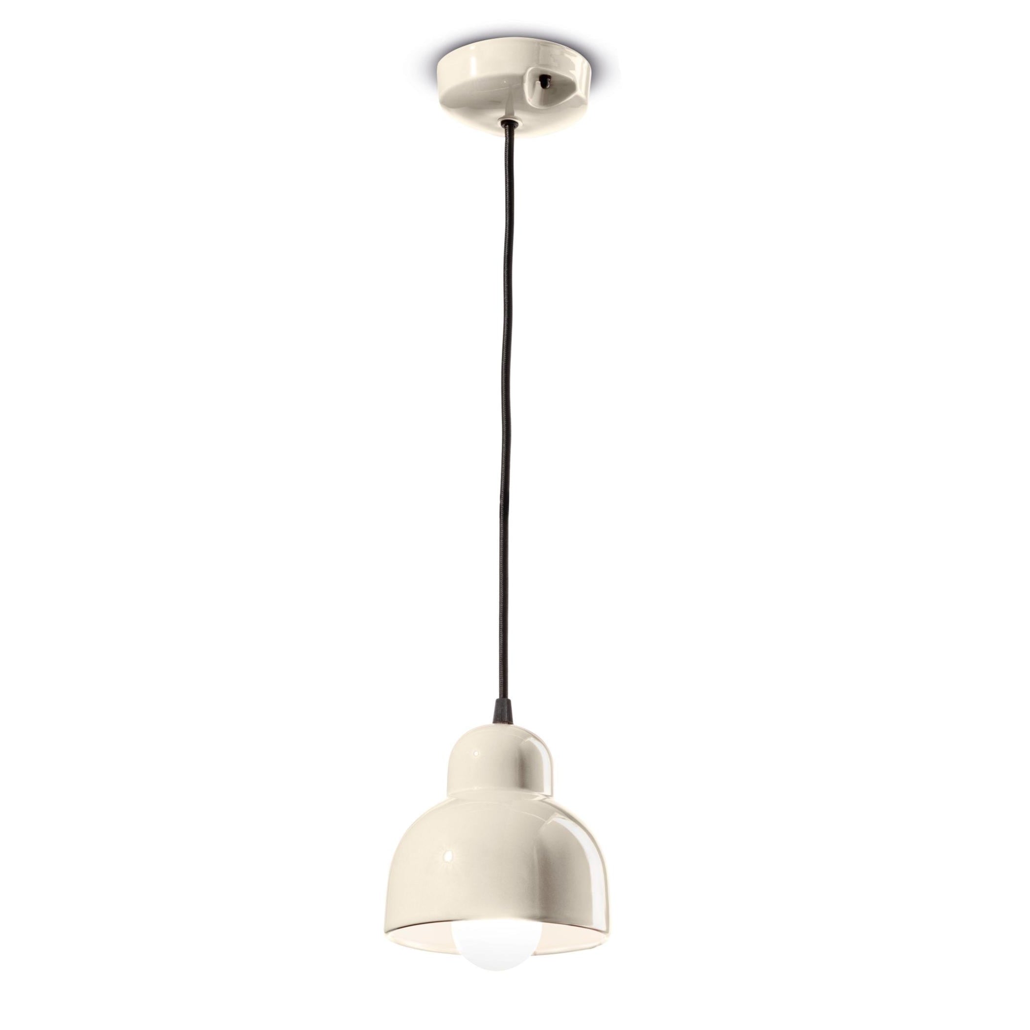 Ceramic pendant lamp BERIMBAU cream