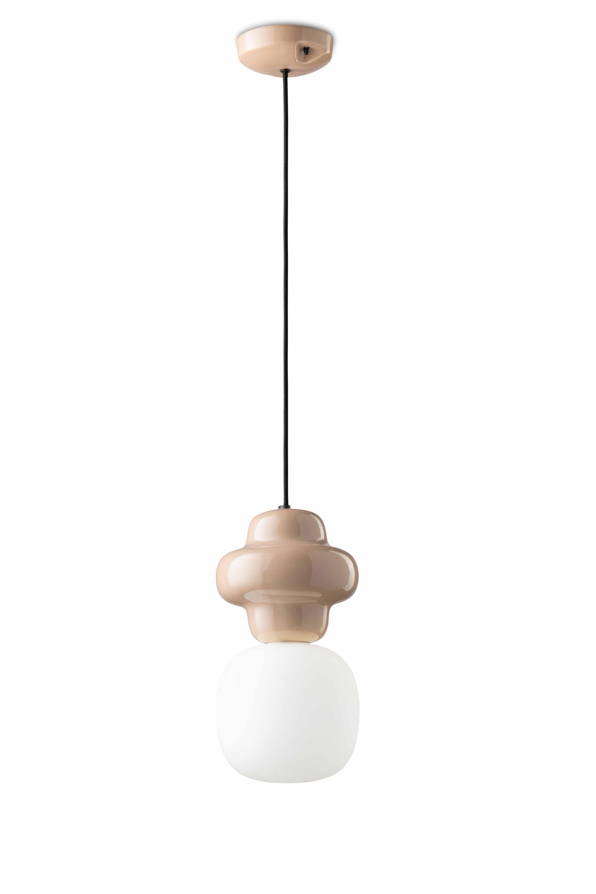 Keramik-Pendelleuchte COPACABANA beige