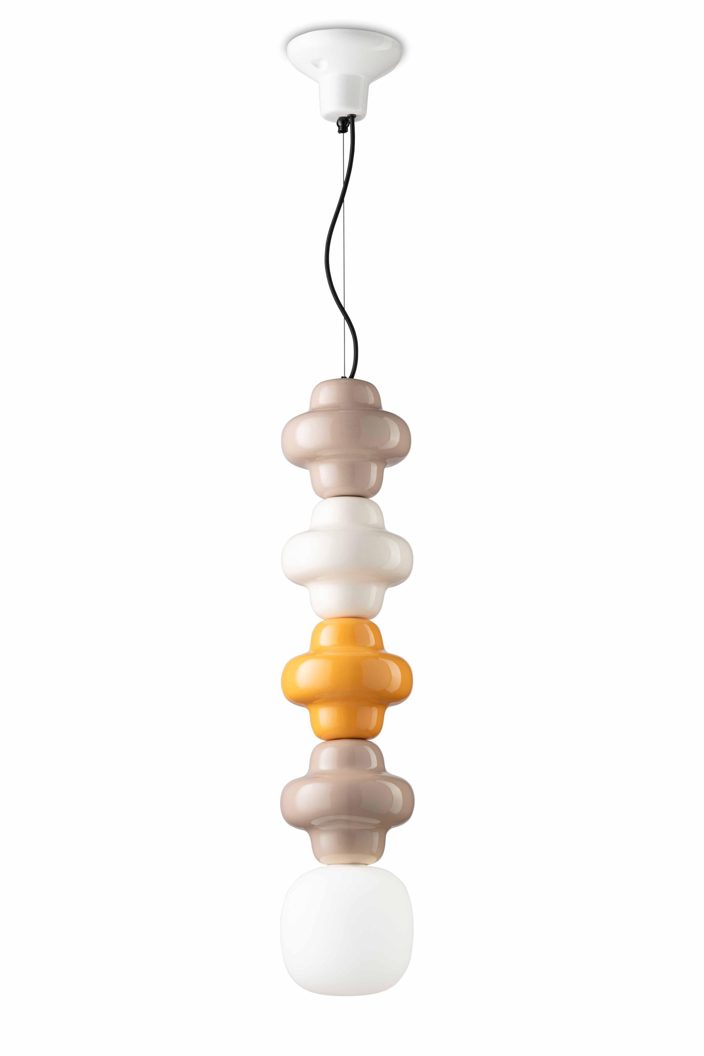 COPACABANA MIX Keramik Pendelleuchte beige mit gelb und creme