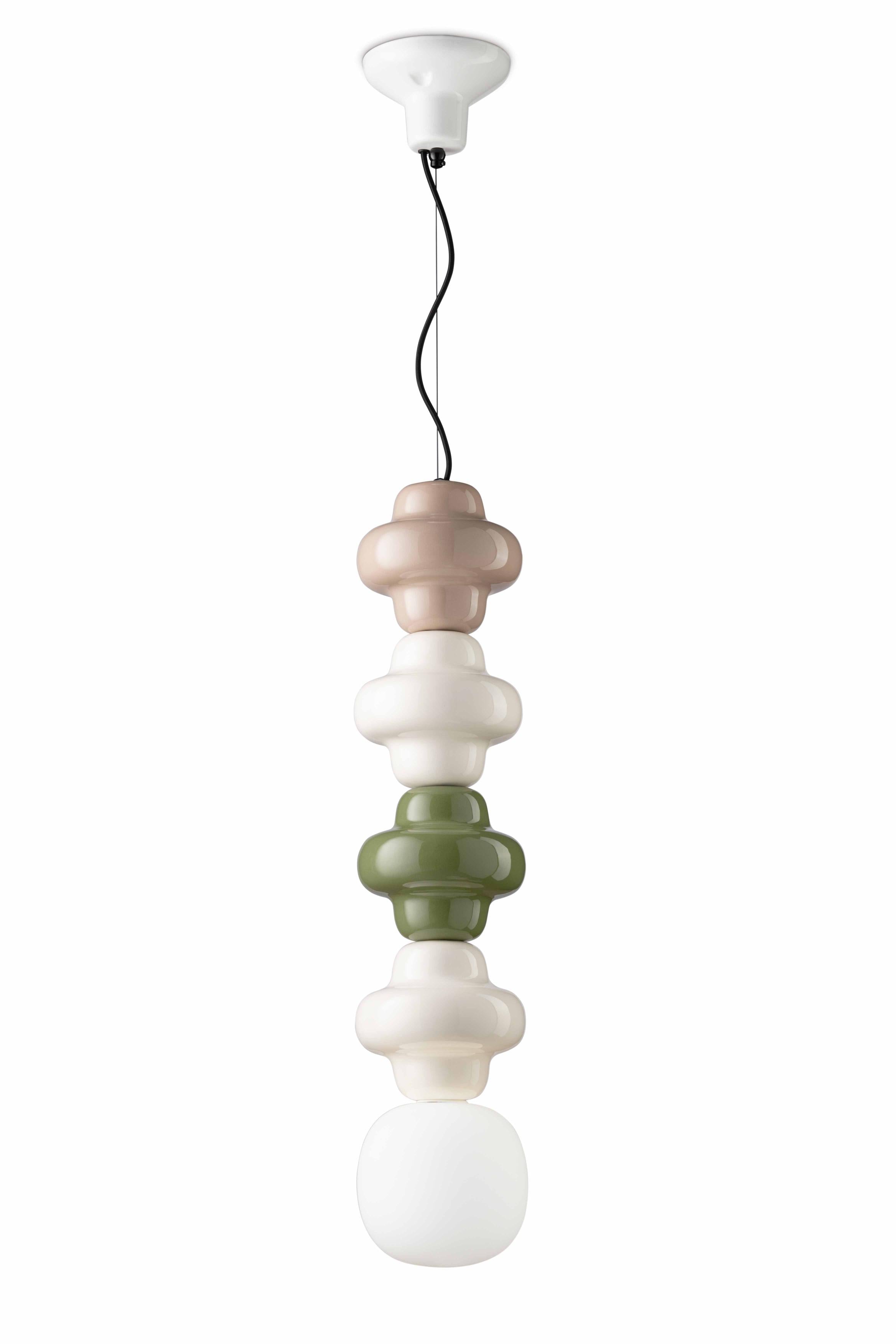 COPACABANA MIX Keramik-Pendelleuchte creme mit Salbei und Beige