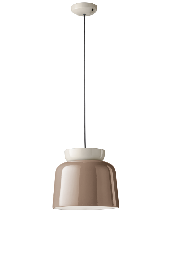 CORCOVADO Hängelampe aus Keramik in Mokka und Beige