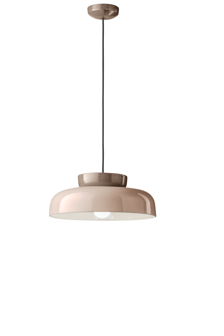 Keramik-Pendelleuchte MARACANÀ beige mit mokka