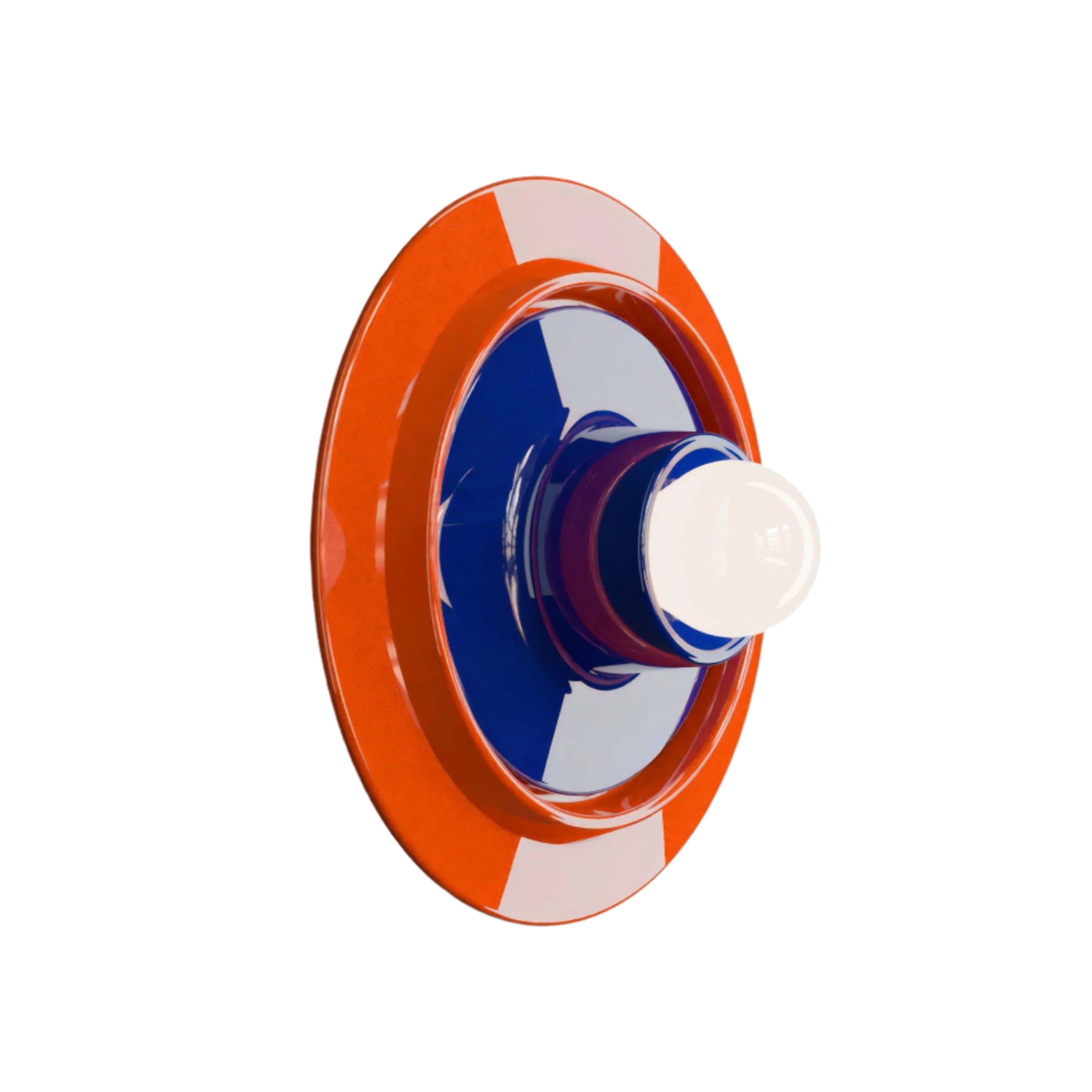 Keramik-Wandleuchte VOILÀ orange mit Kobalt