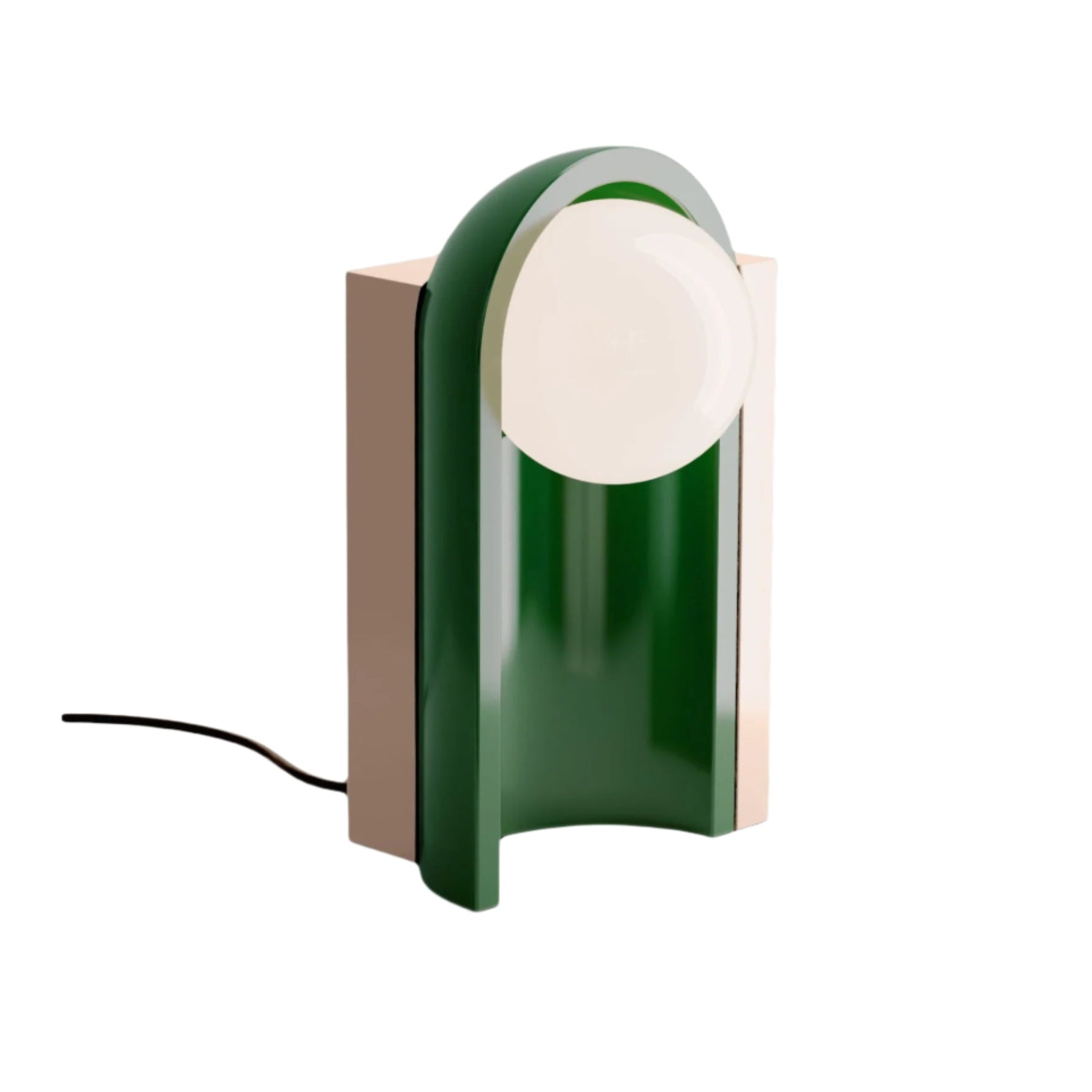 Ceramic table lamp CLÉO beige with sage green