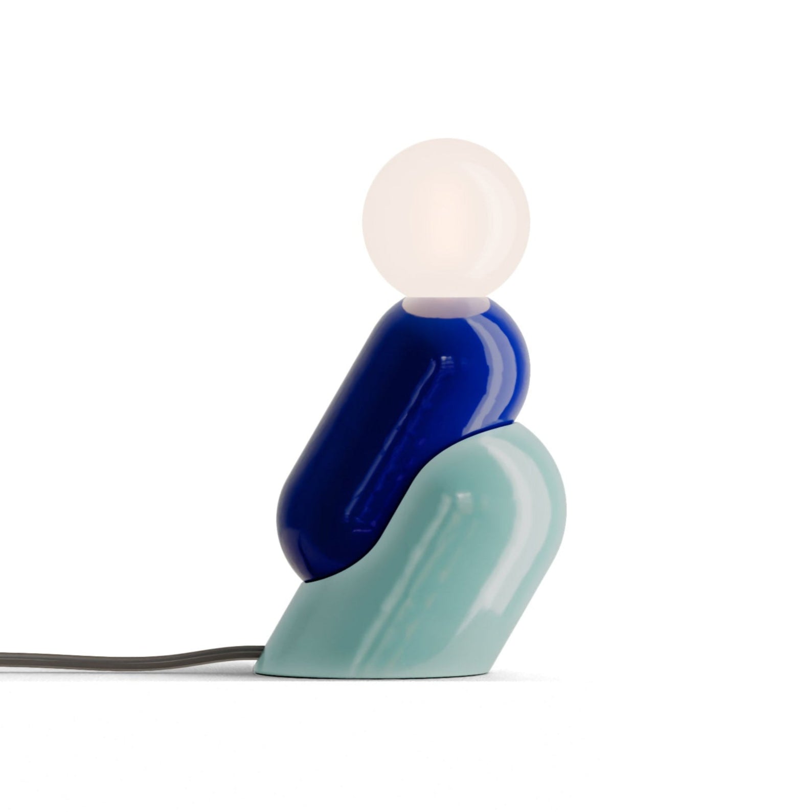 Ceramic table lamp TATA cobalt blue with light blue