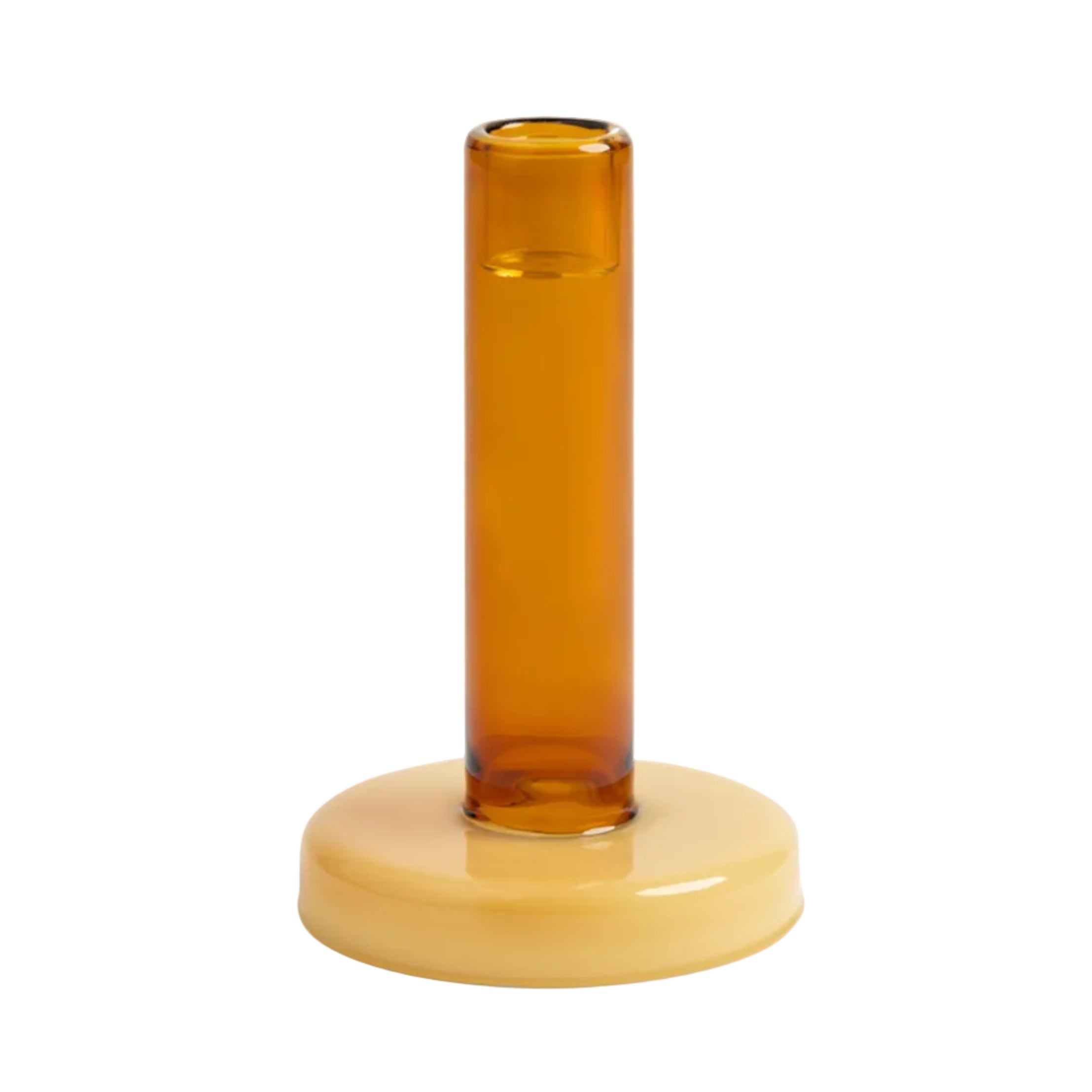 Orange BOLE Candle Holder with Yellow