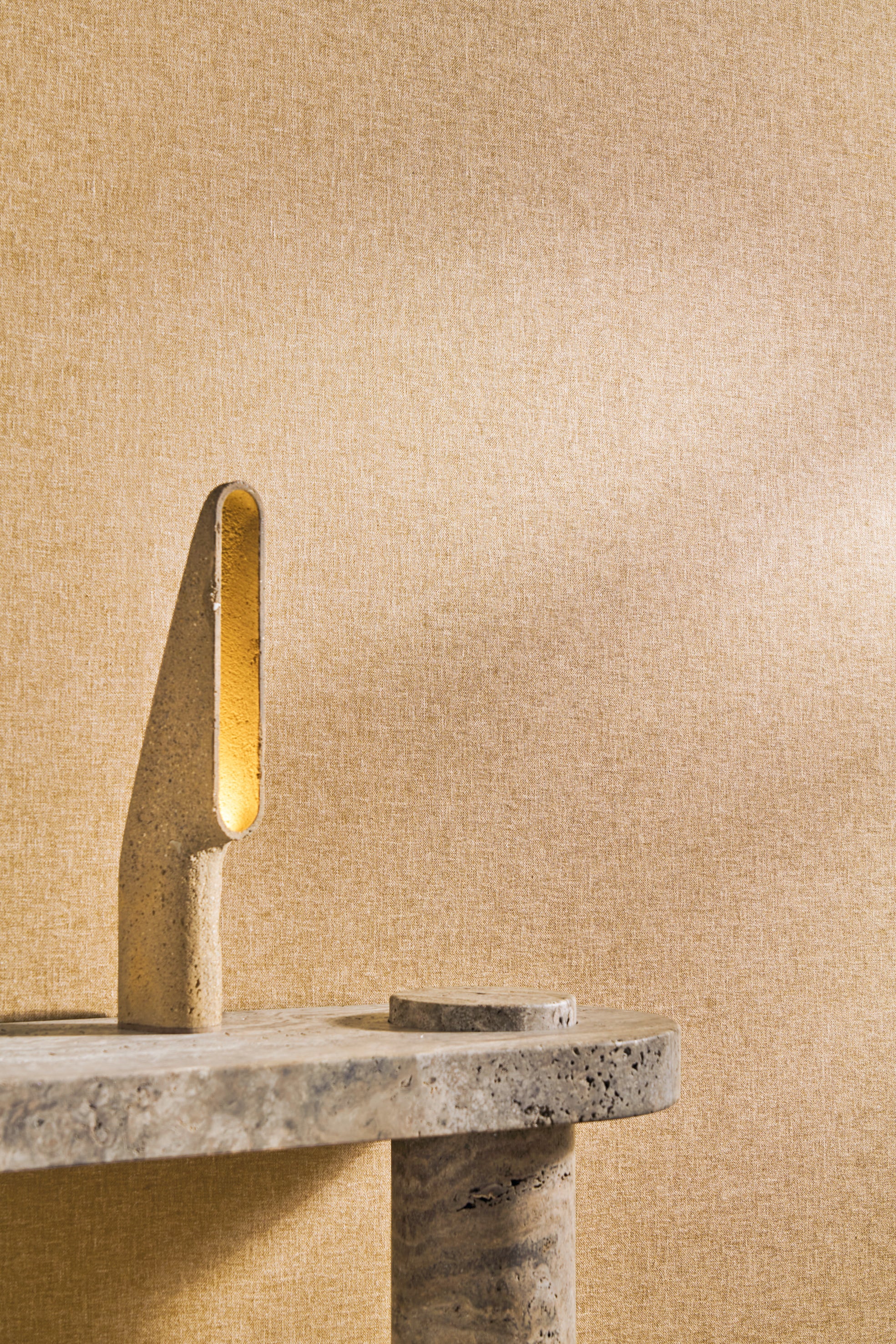 Non-woven textile wallpaper LINCOTEA - OCRE golden beige