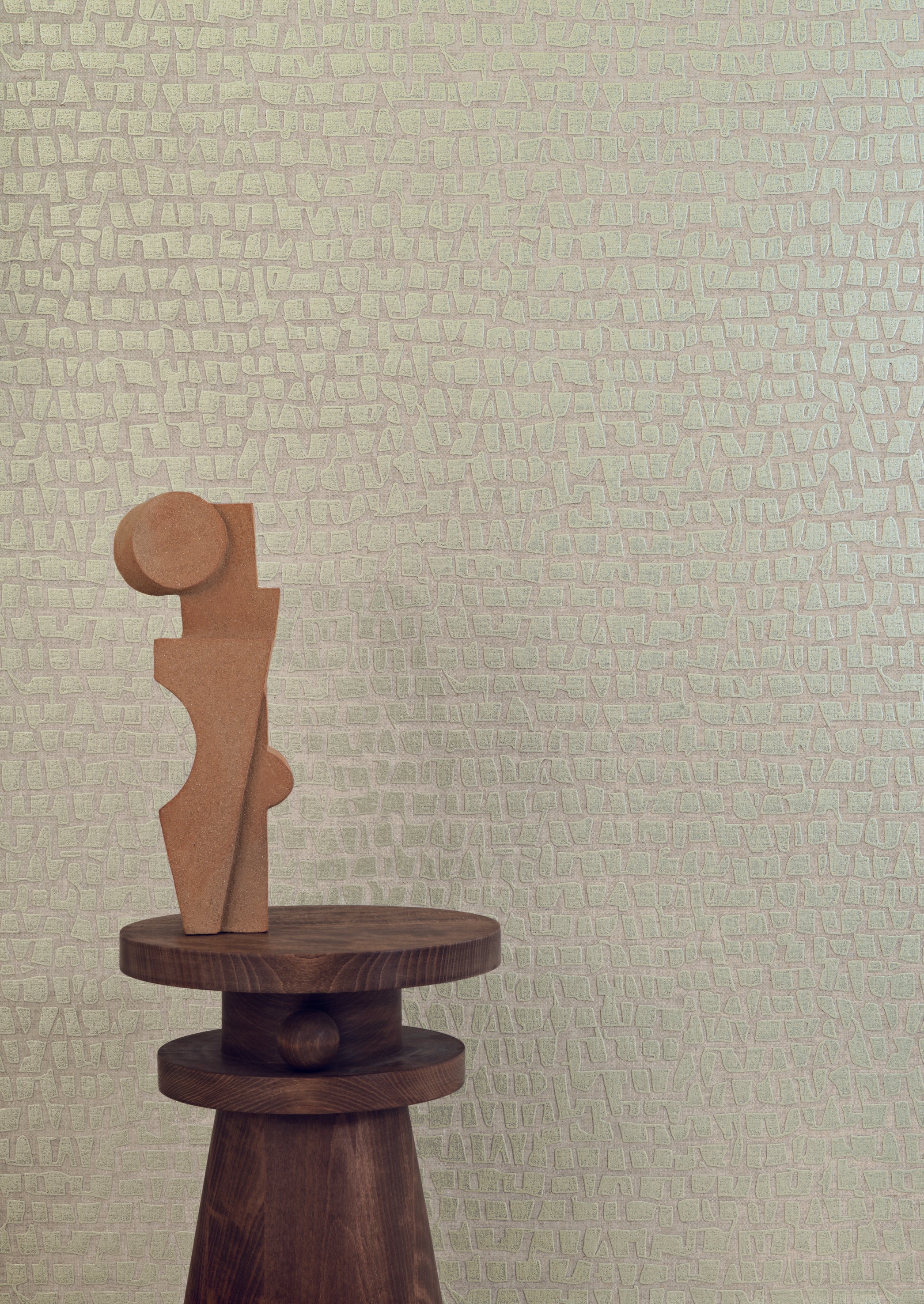 Textilstruktur-Tapete mit abstraktem Muster SERTI - CRAIE PLATINE platinweiß