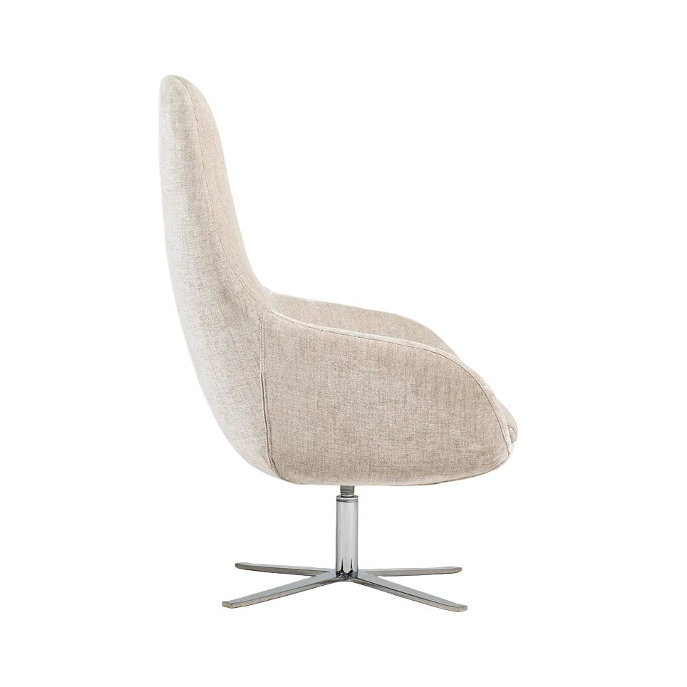 CLASSIC upholstered swivel armchair with a metal base