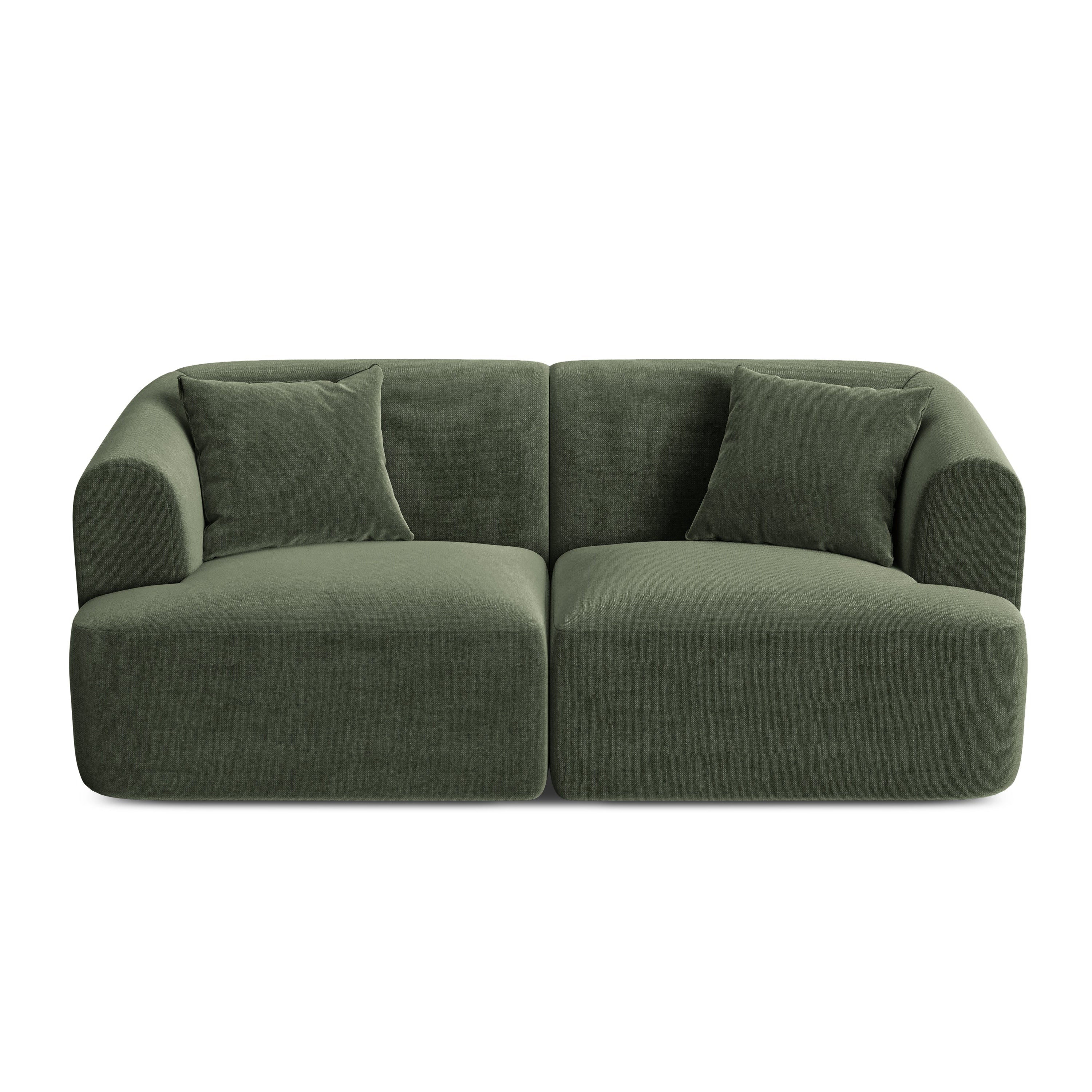 Samtsofa 2-sitzig CAMPI grün