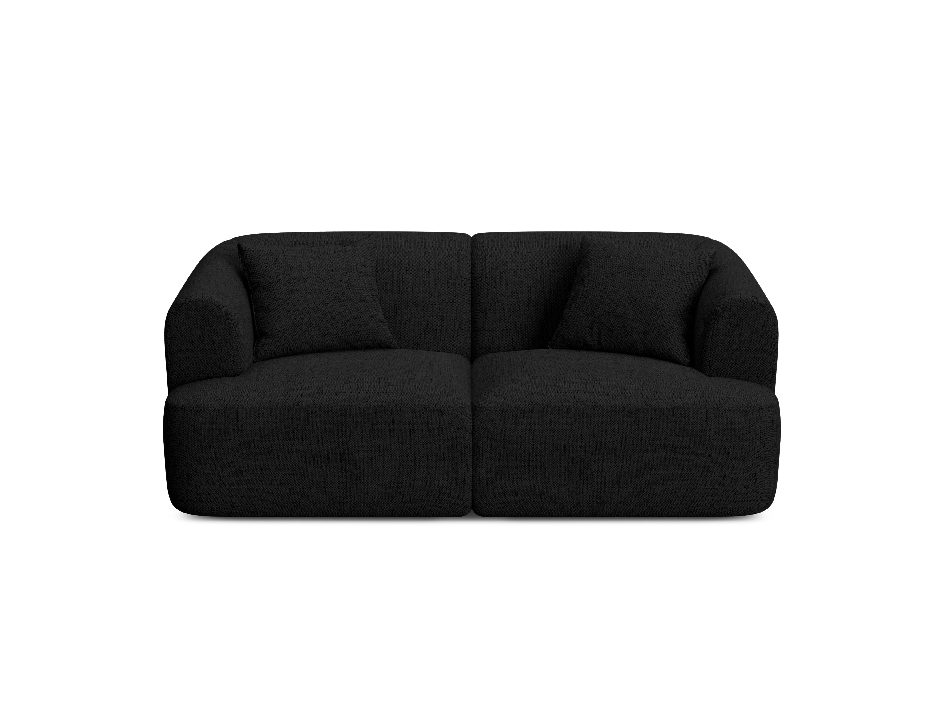 Sofa 2-sitzig CAMPI schwarzer Chenille