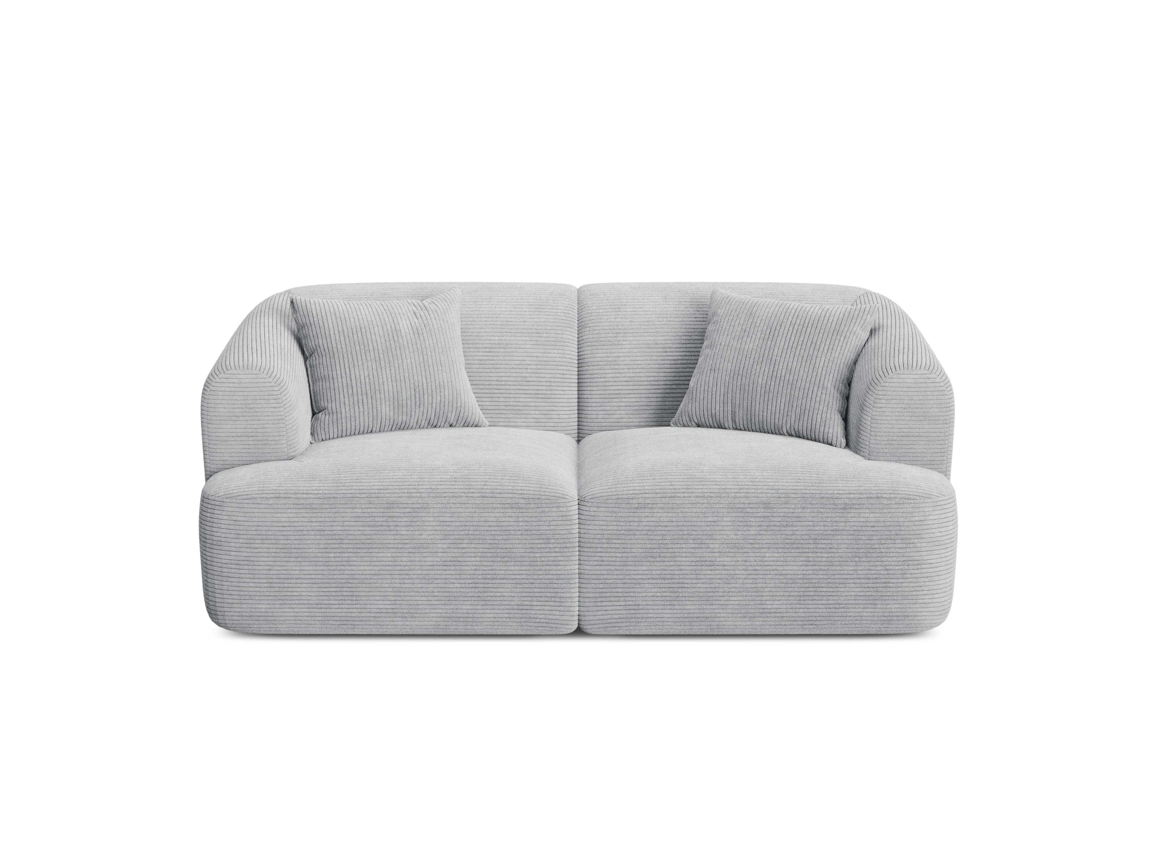 Sofa 2-Sitzer CAMPI hellgrau Cord