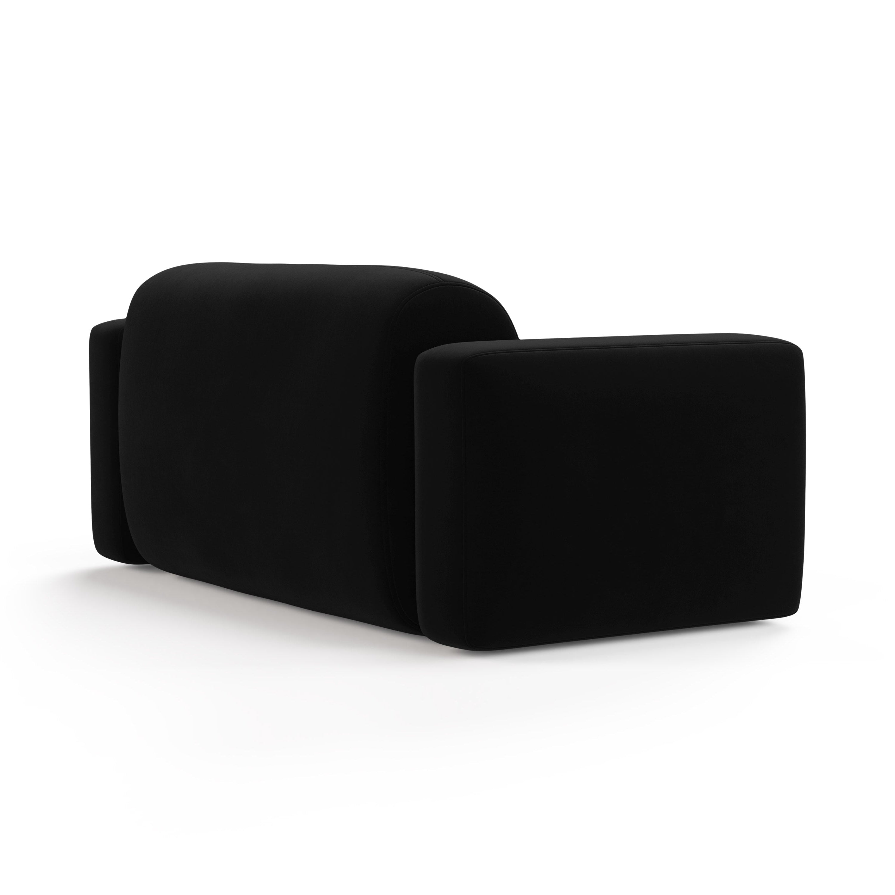 Black velvet 2-seater sofa STRINO