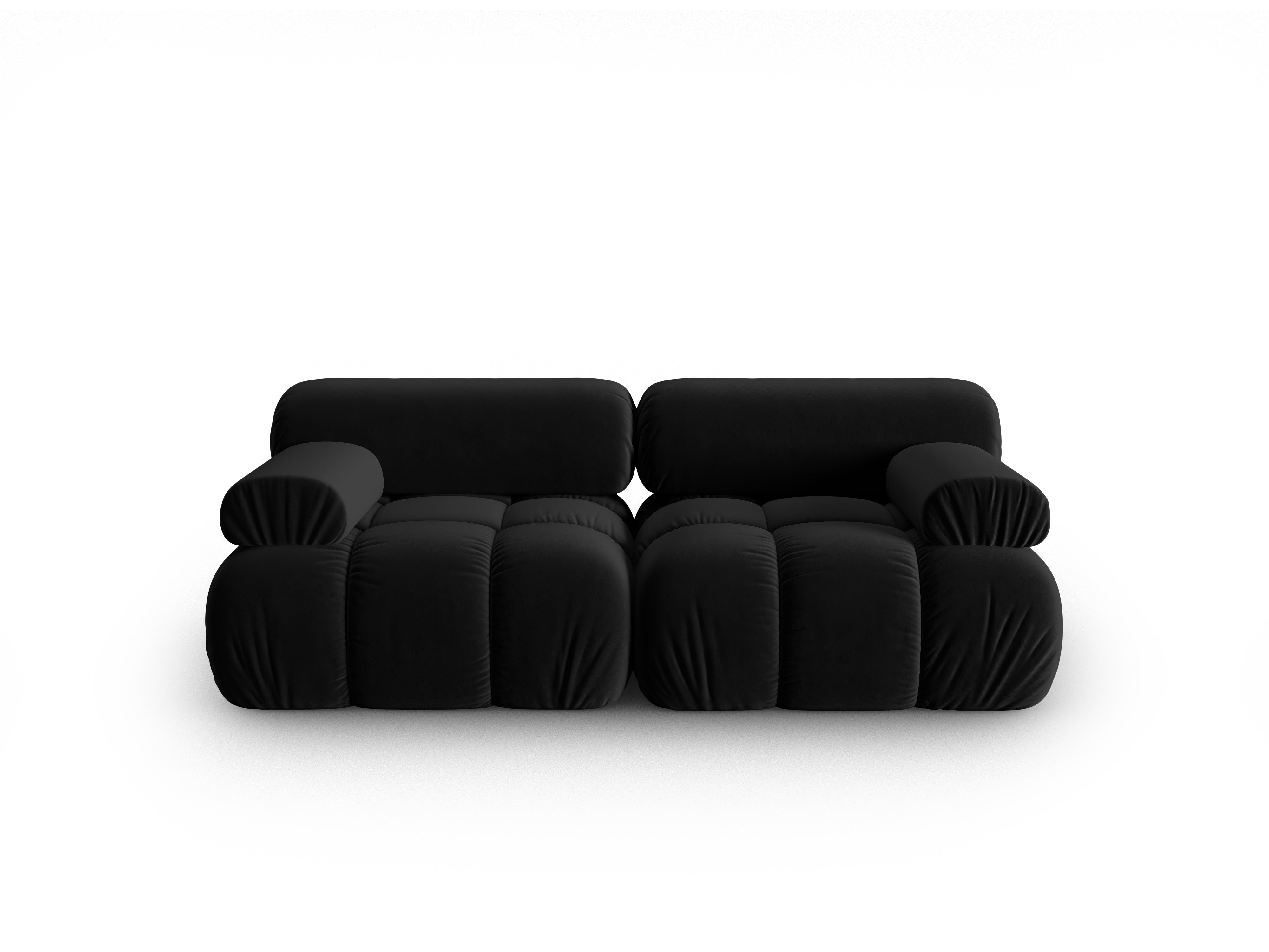CORTINA Black Velvet 2-Seater Sofa