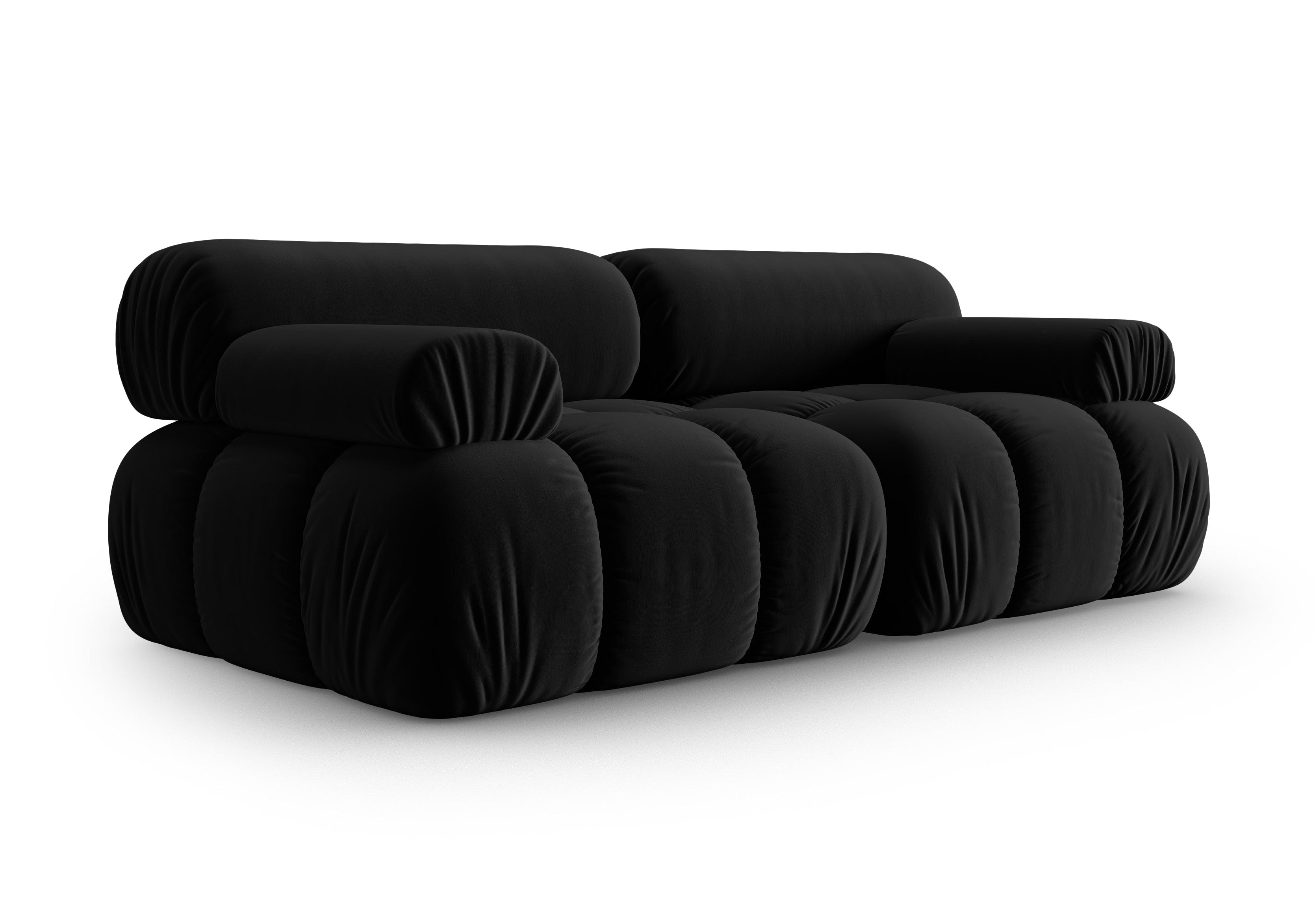 CORTINA Black Velvet 2-Seater Sofa