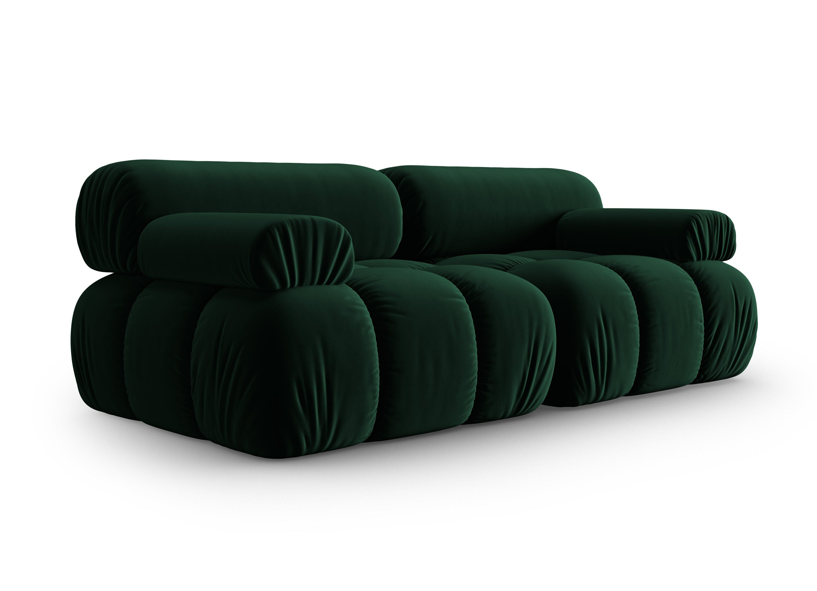CORTINA Velvet 2-Seater Sofa in Bottle Green