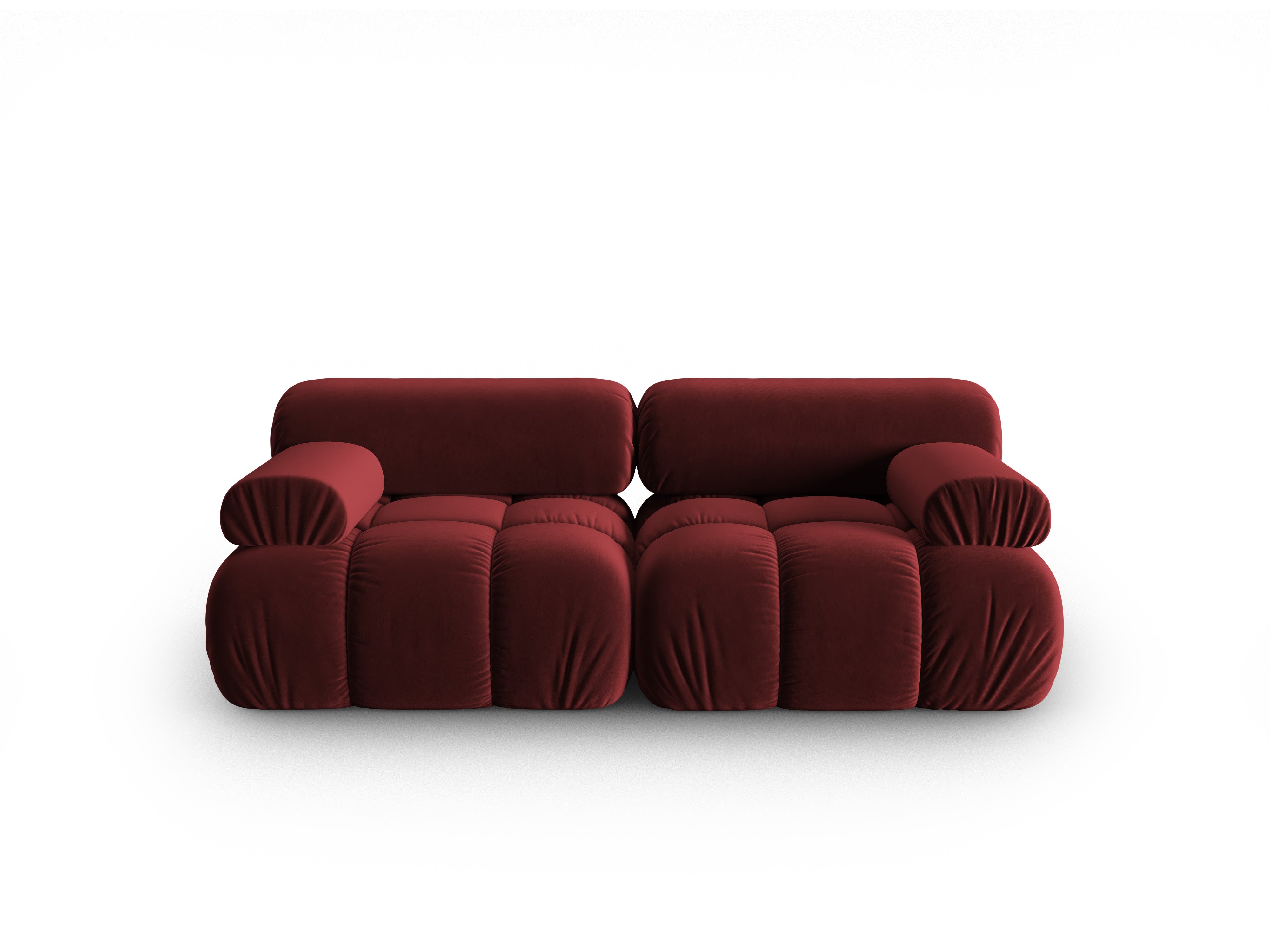CORTINA Velvet 2-Seater Sofa in Wine Red