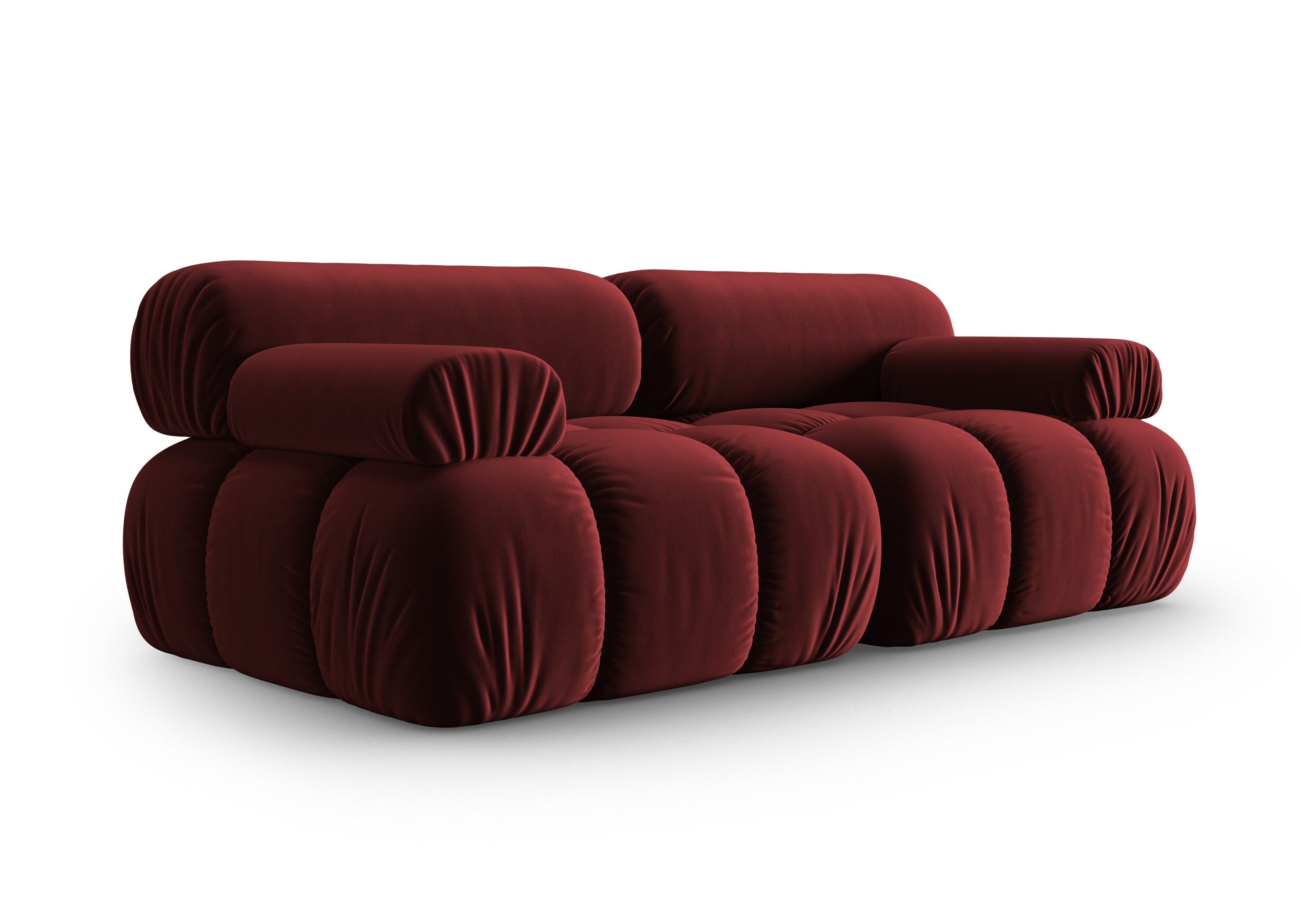 CORTINA Velvet 2-Seater Sofa in Wine Red