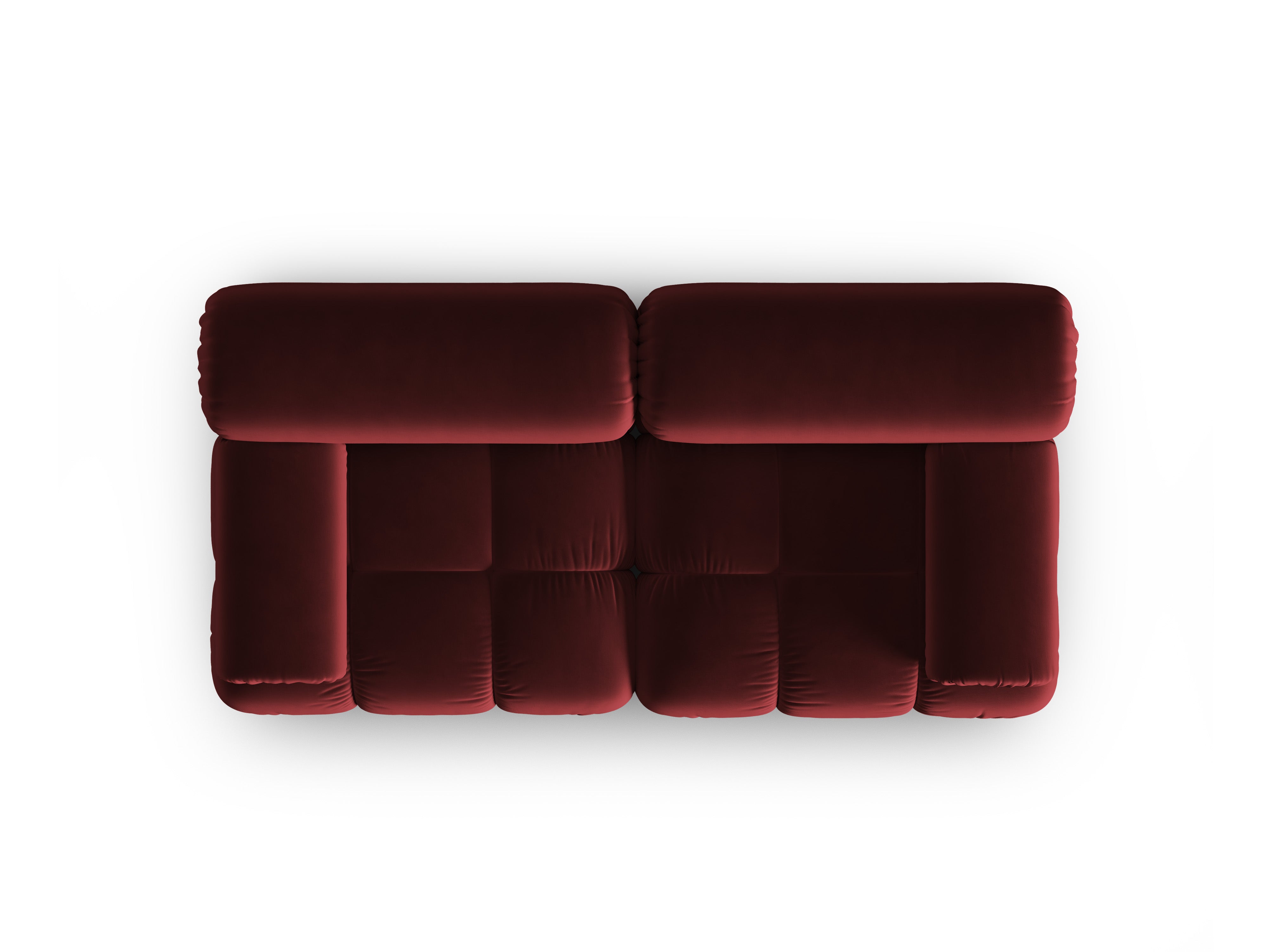 CORTINA Velvet 2-Seater Sofa in Wine Red