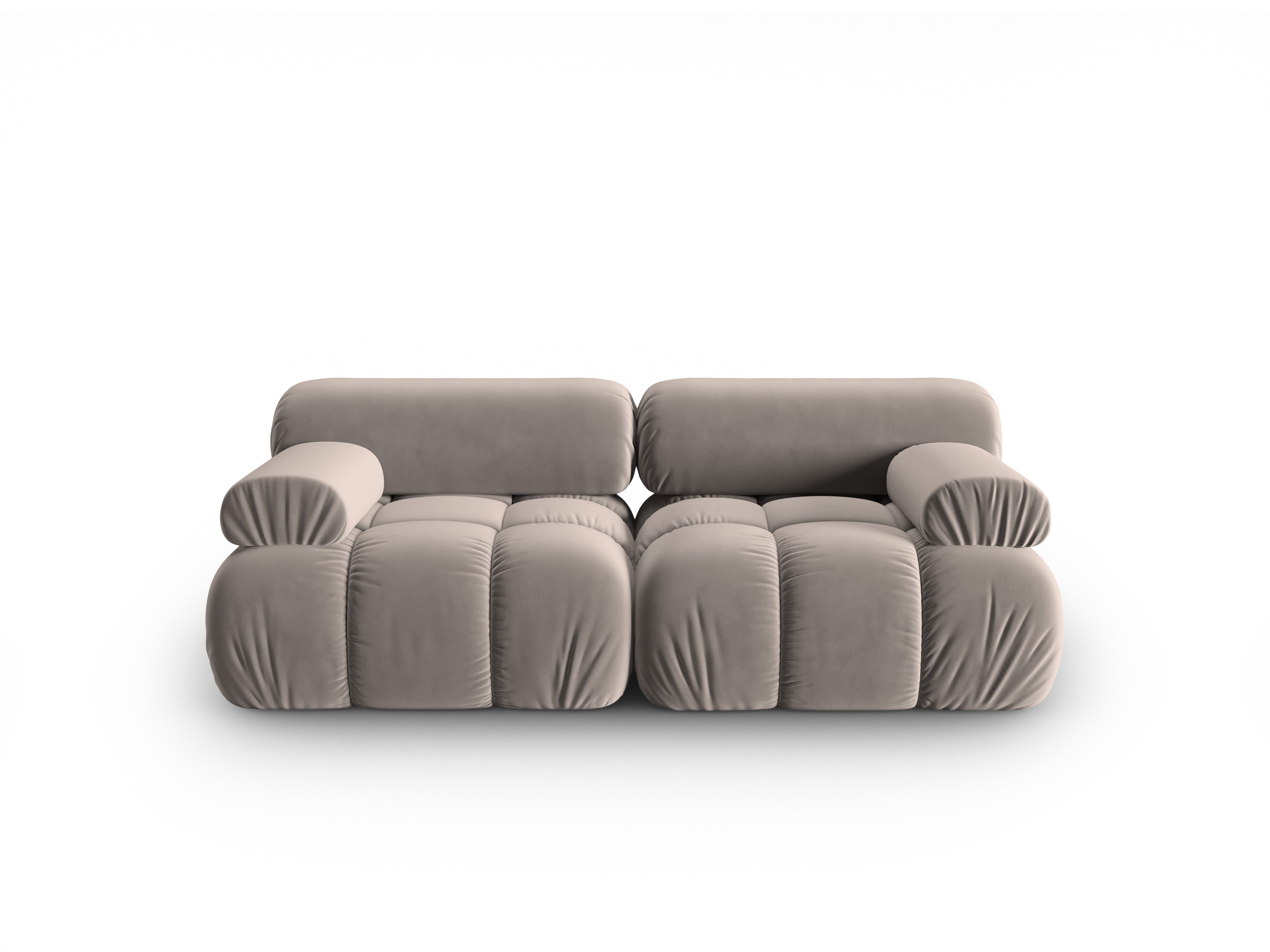 Cappuccino Velvet 2-Seater Sofa CORTINA