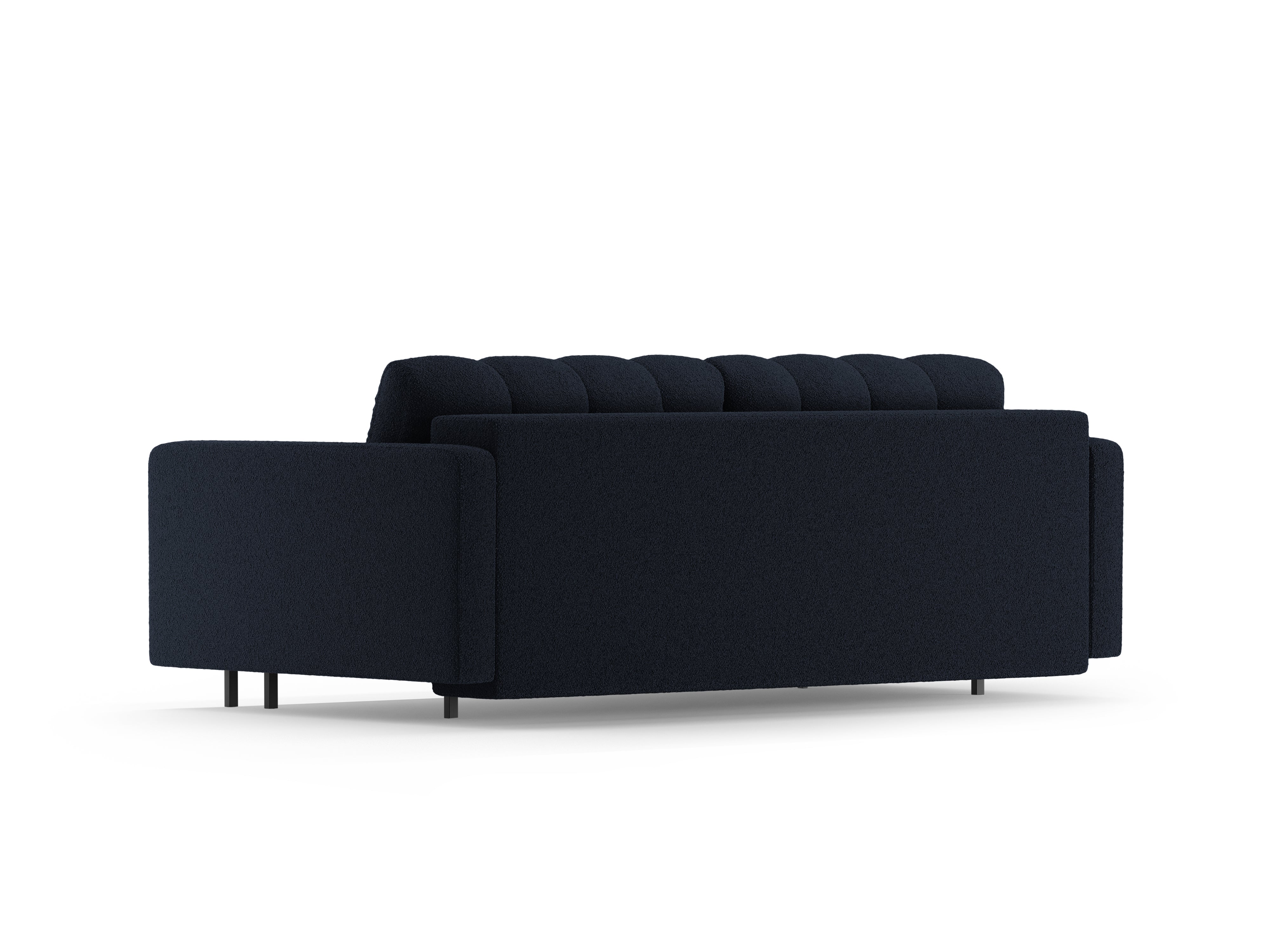 3-seater sofa with sleeping function BALI dark blue bouclé with black base