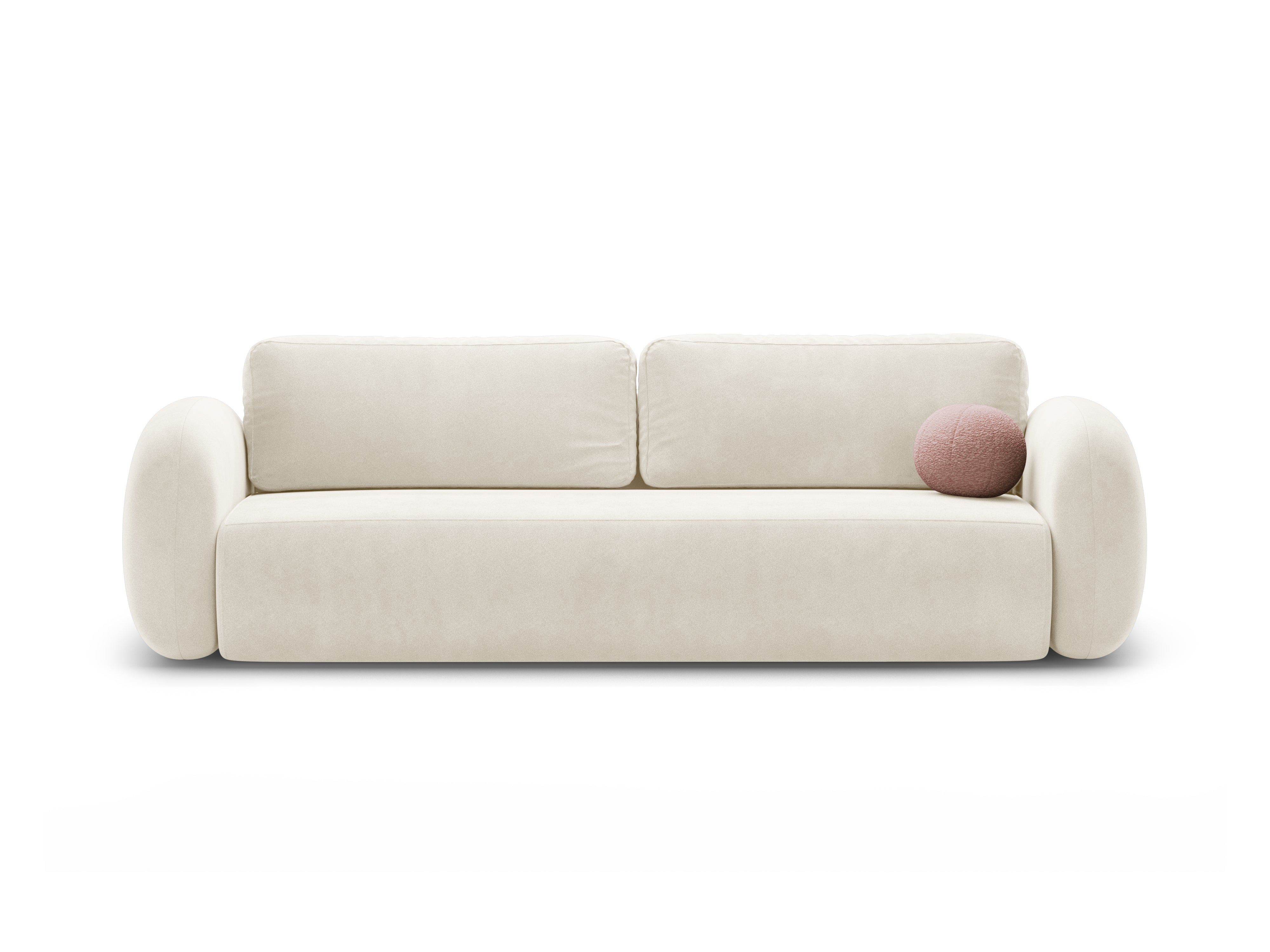 Sofa aus Samt mit Schlaf-Funktion 3-sitzig TONALE cremefarben