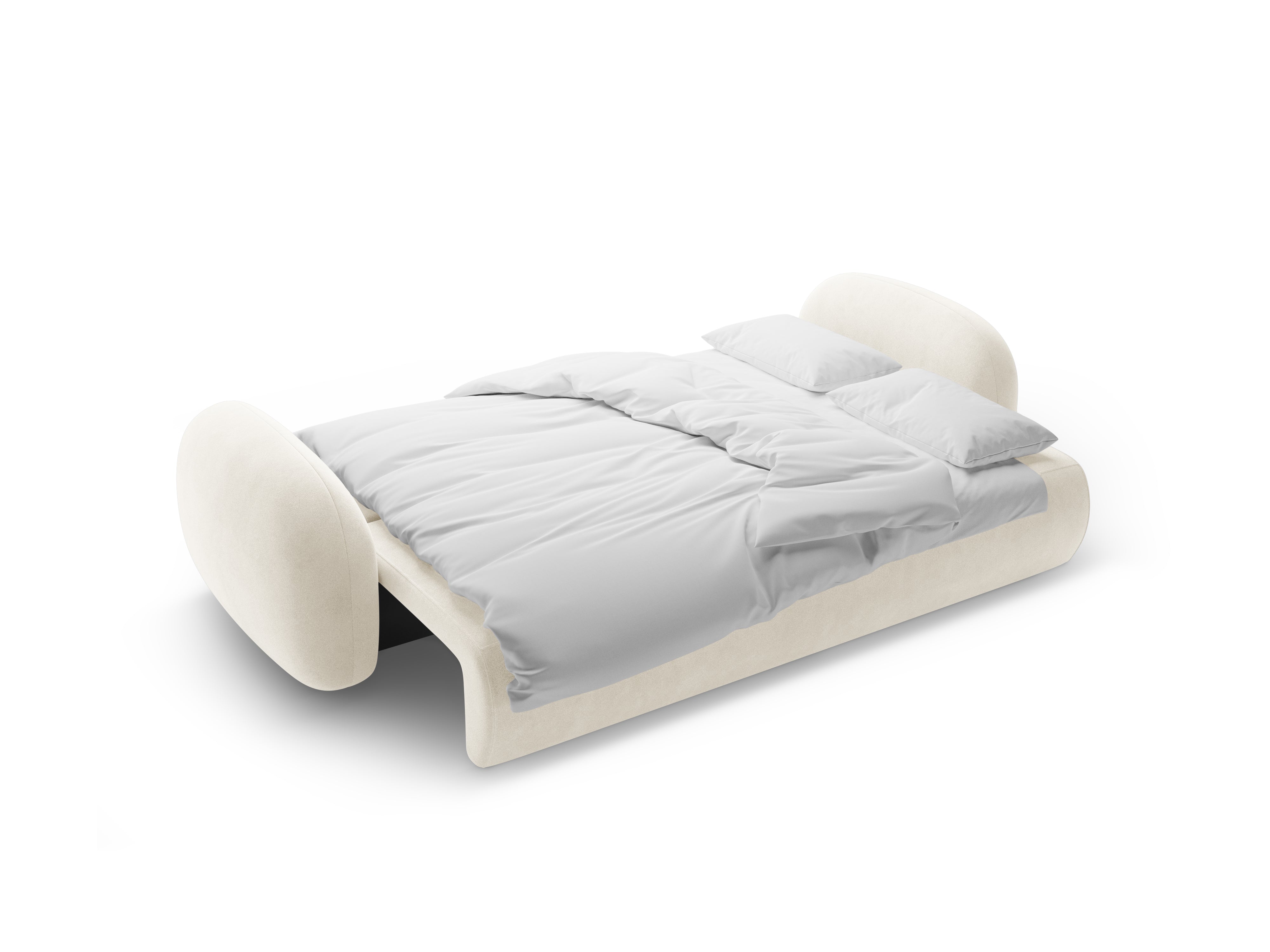 Sofa aus Samt mit Schlaf-Funktion 3-sitzig TONALE cremefarben