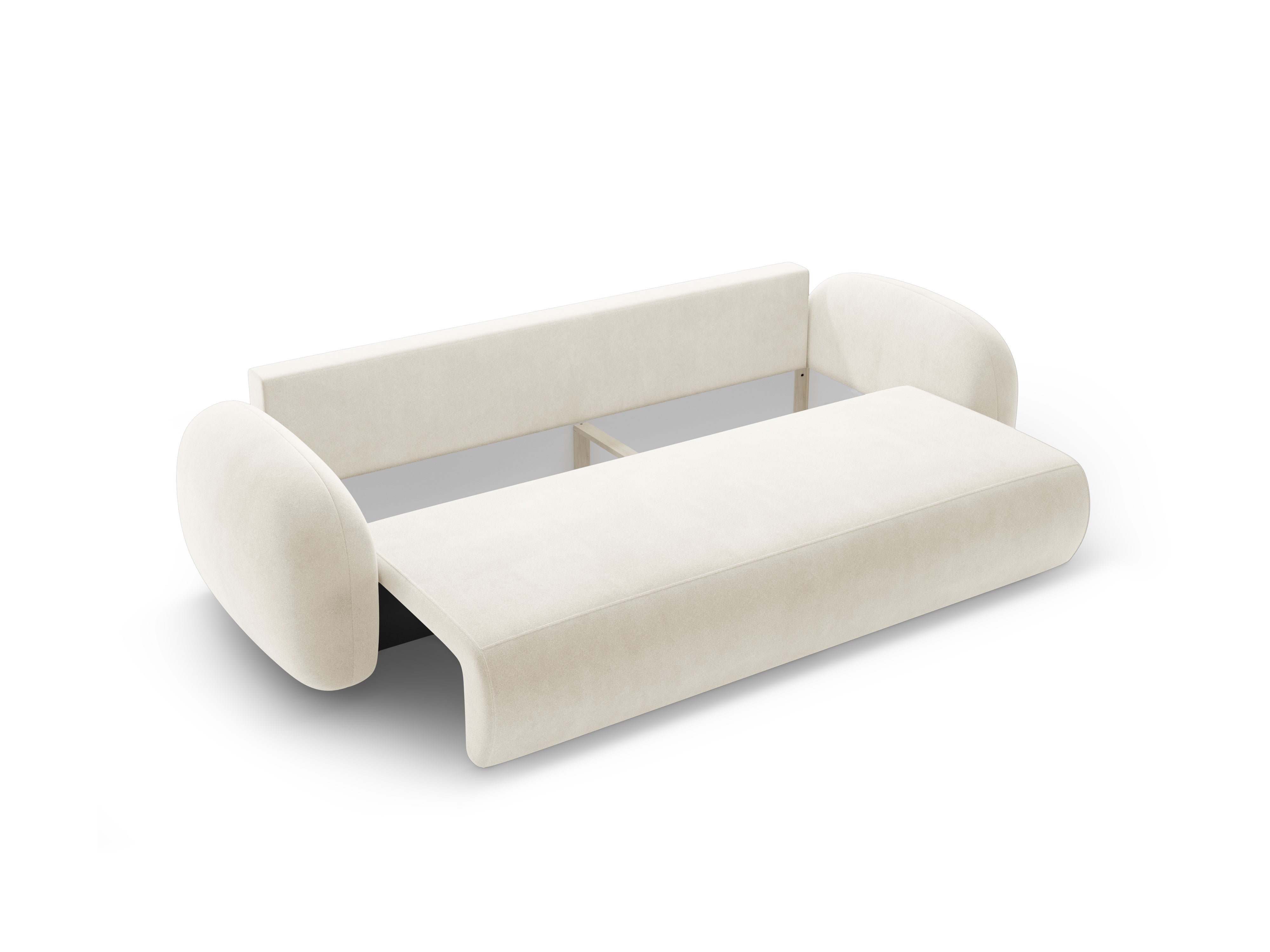 Sofa aus Samt mit Schlaf-Funktion 3-sitzig TONALE cremefarben
