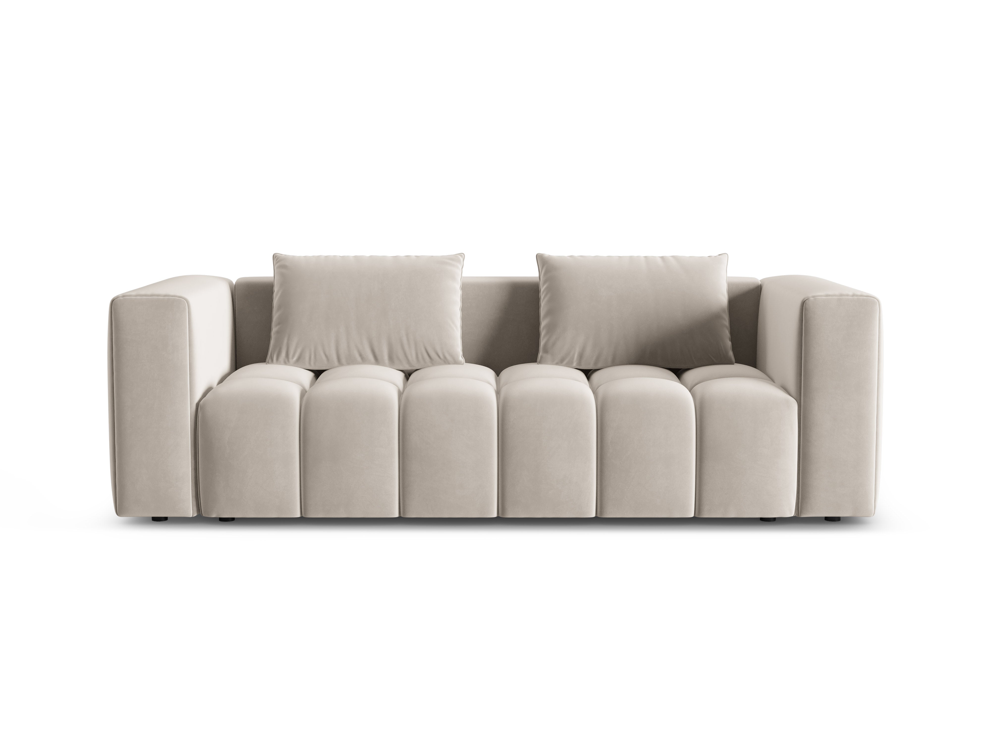 Velvet 3-Seater Sofa with Sleeping Function VERONA Ecru