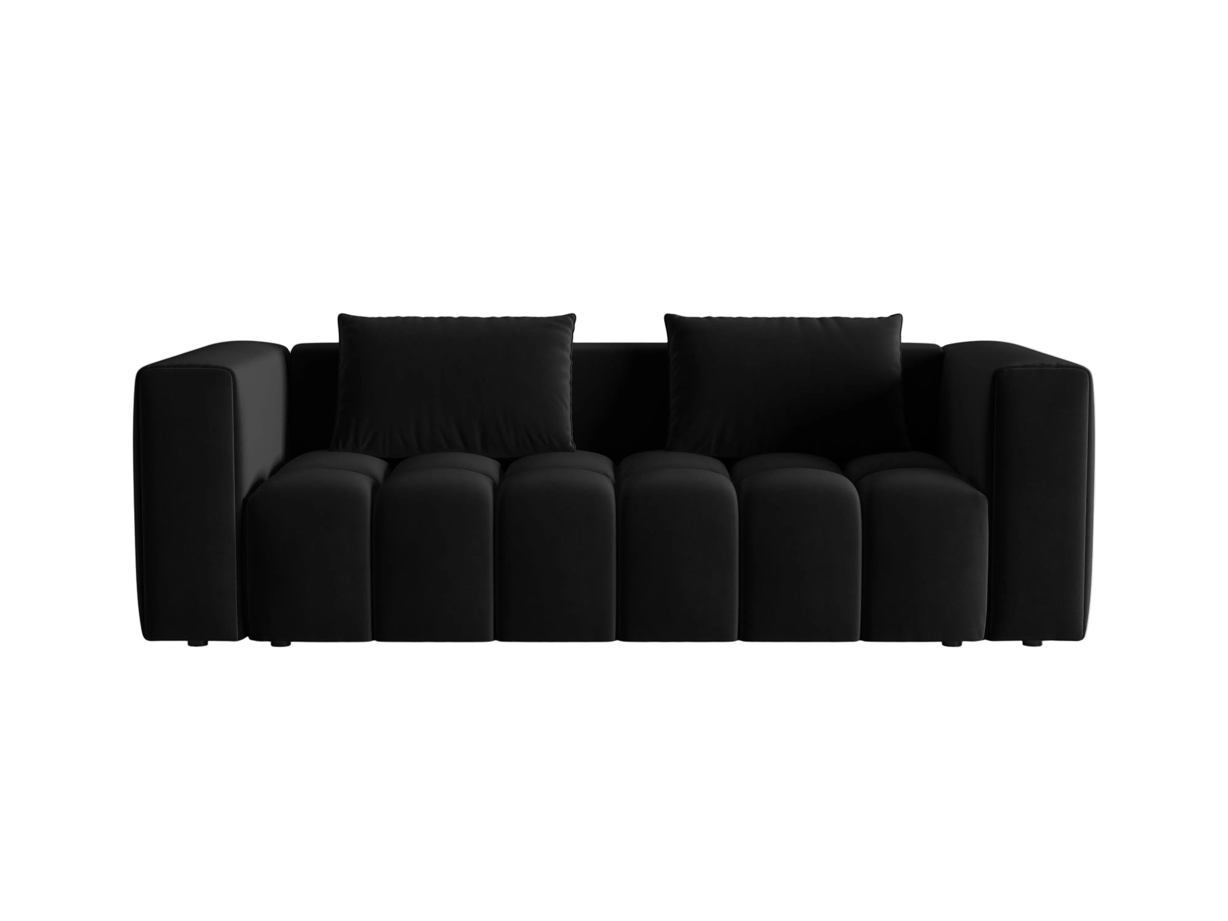 Sofa aus Samt für 3 Personen mit Schlaffunktion VERONA schwarz