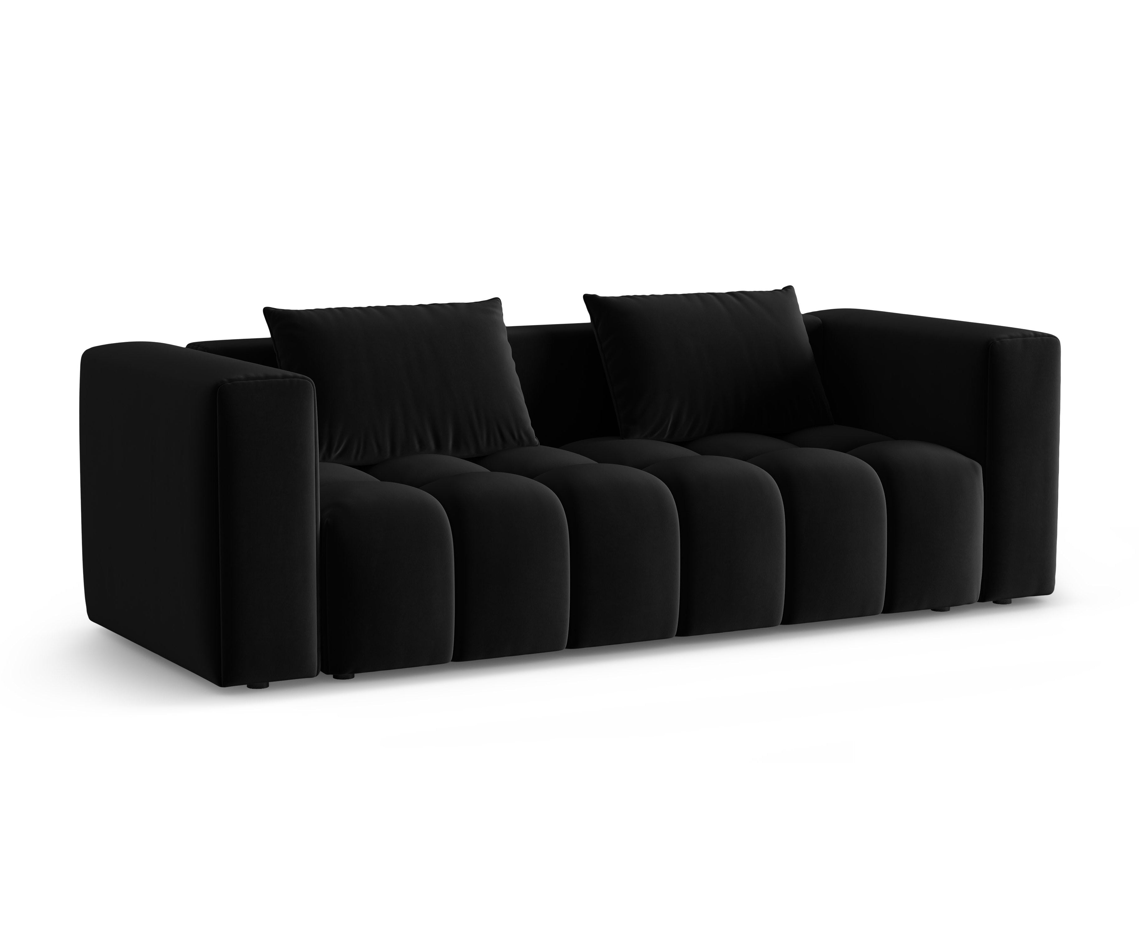 Sofa aus Samt für 3 Personen mit Schlaffunktion VERONA schwarz