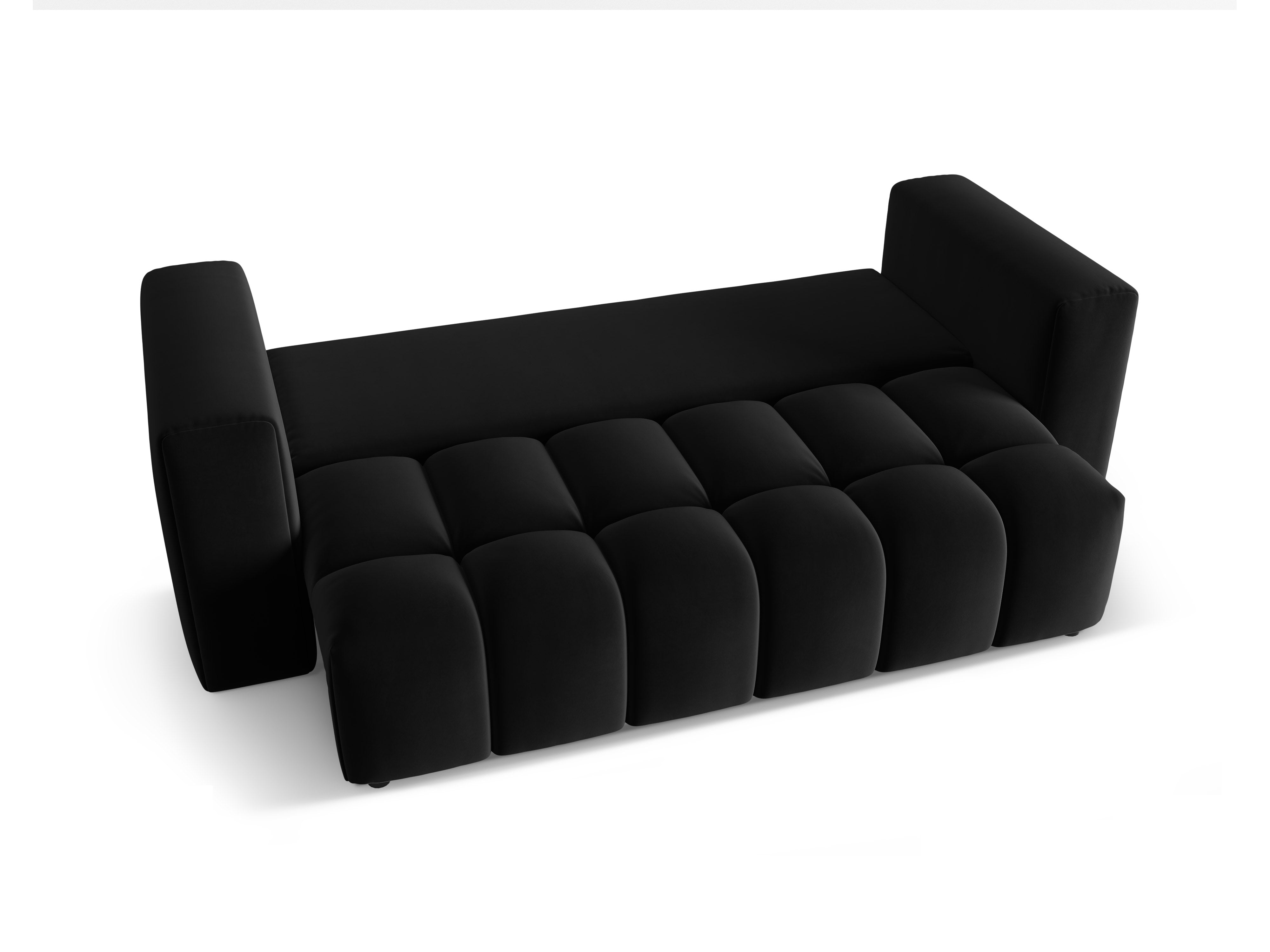 Sofa aus Samt für 3 Personen mit Schlaffunktion VERONA schwarz