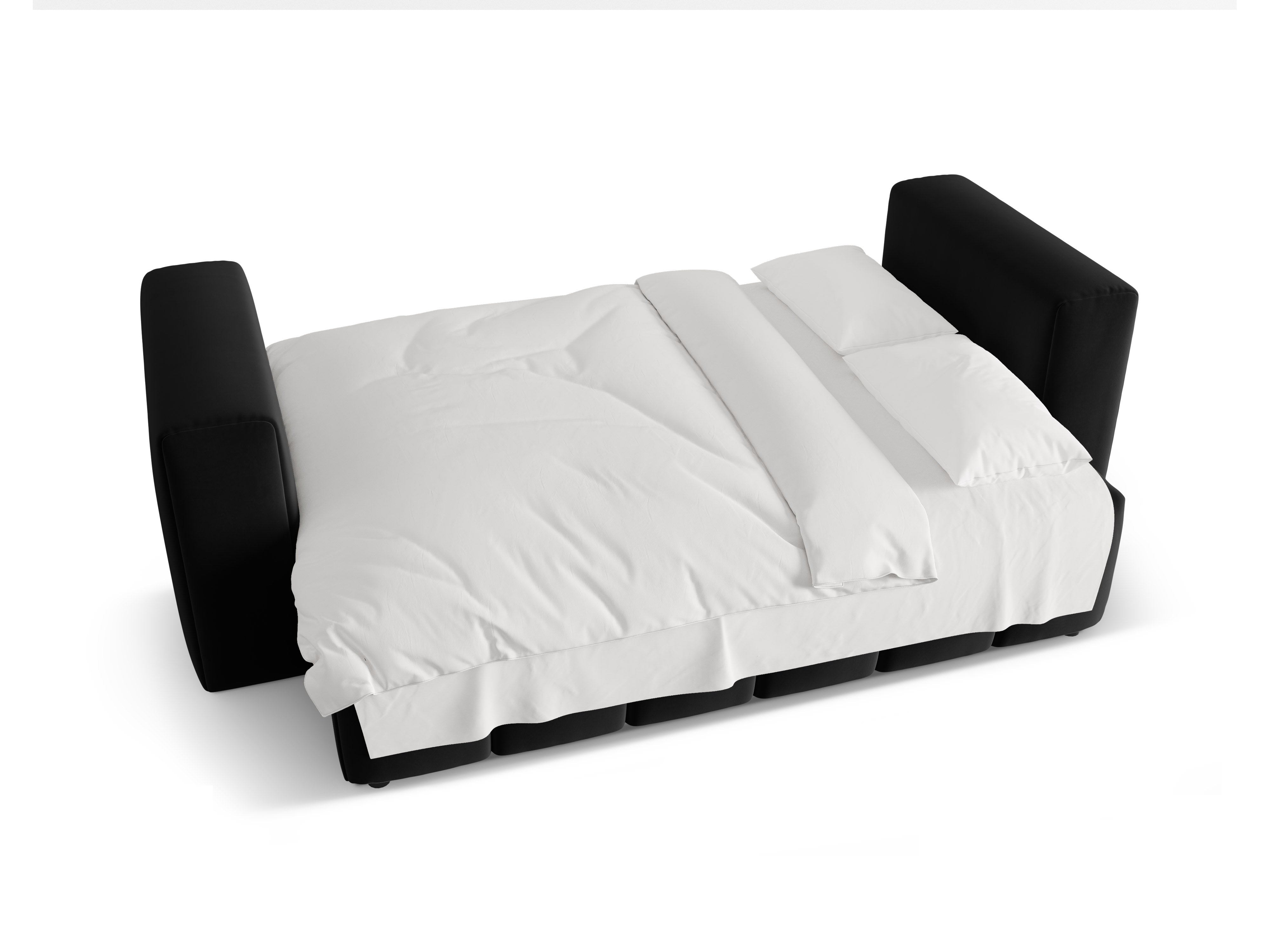Sofa aus Samt für 3 Personen mit Schlaffunktion VERONA schwarz