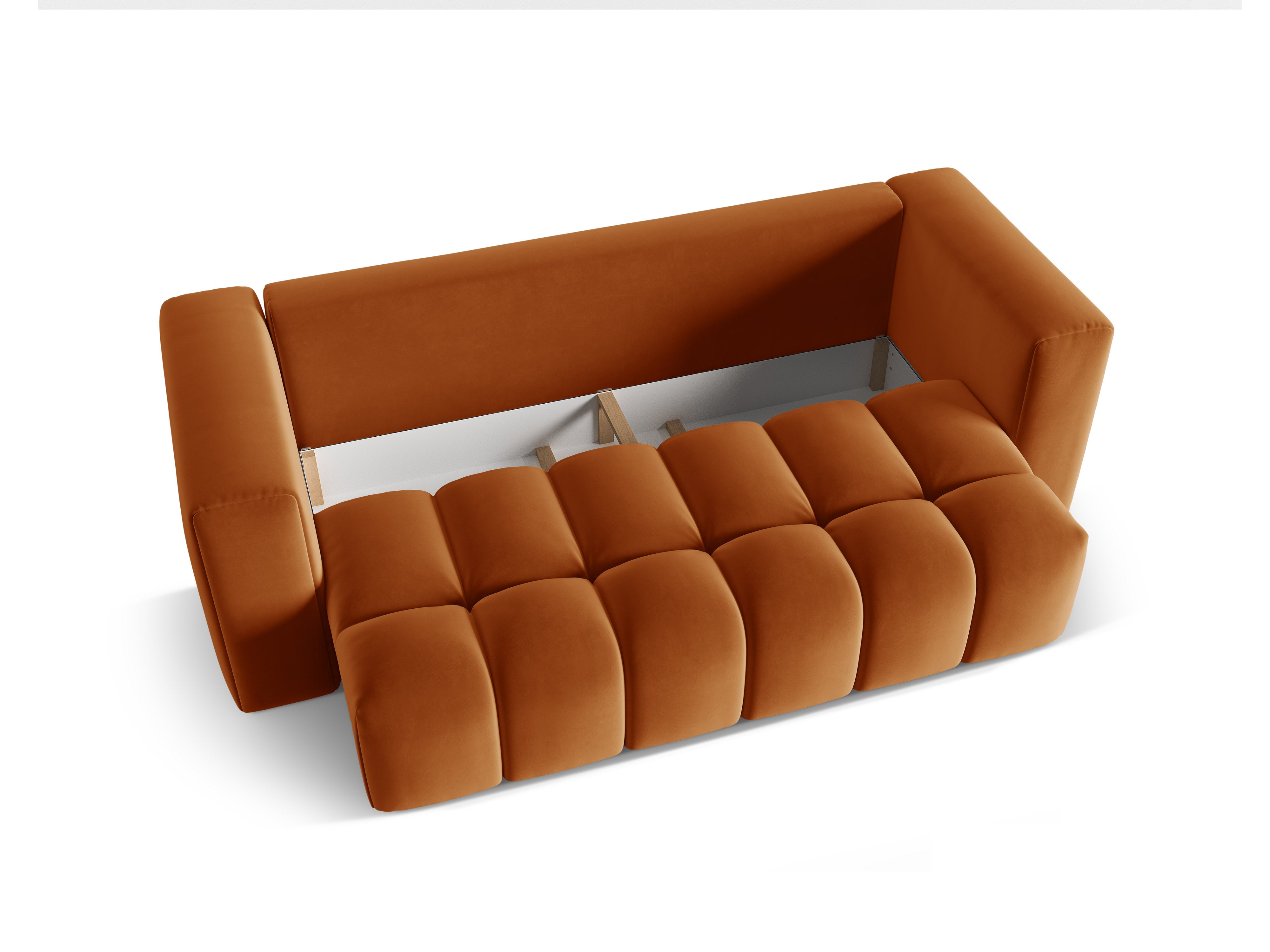 Velvet 3-Seater Sofa with Sleeping Function VERONA Brick