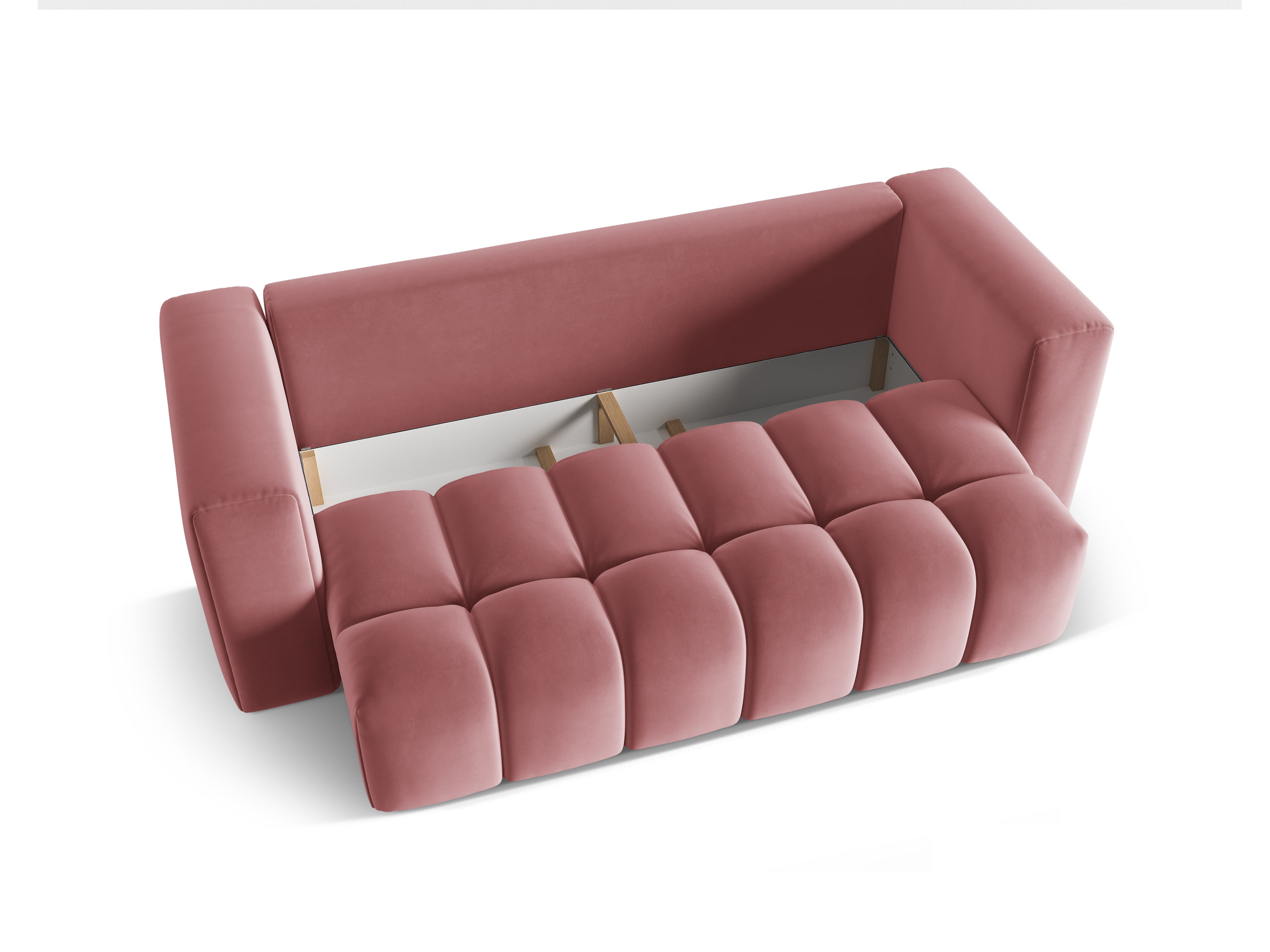 Sofa aus Samt für 3 Personen mit Schlaffunktion VERONA flamingorosa