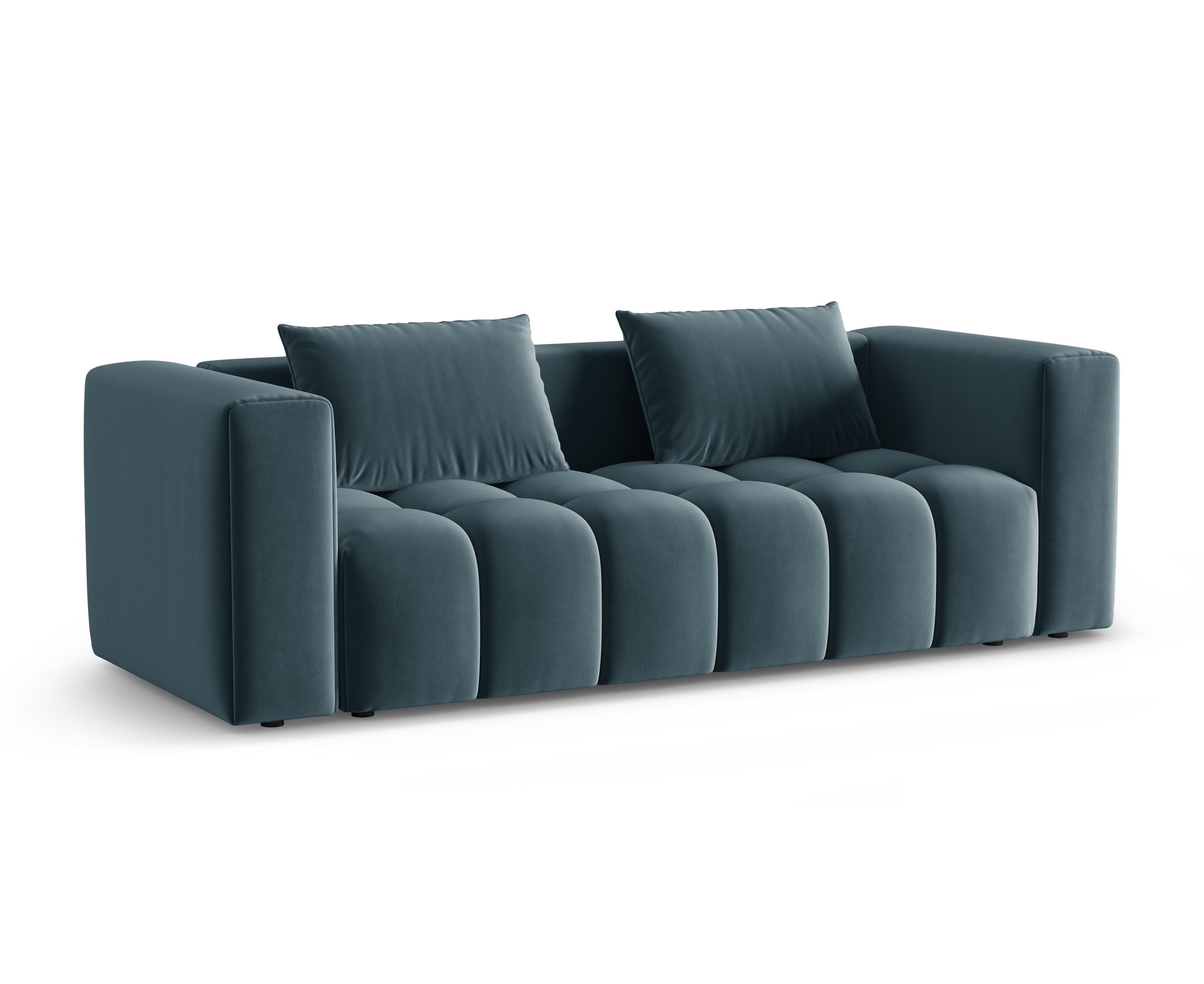 Sofa aus Samt für 3 Personen mit Schlaffunktion VERONA blau
