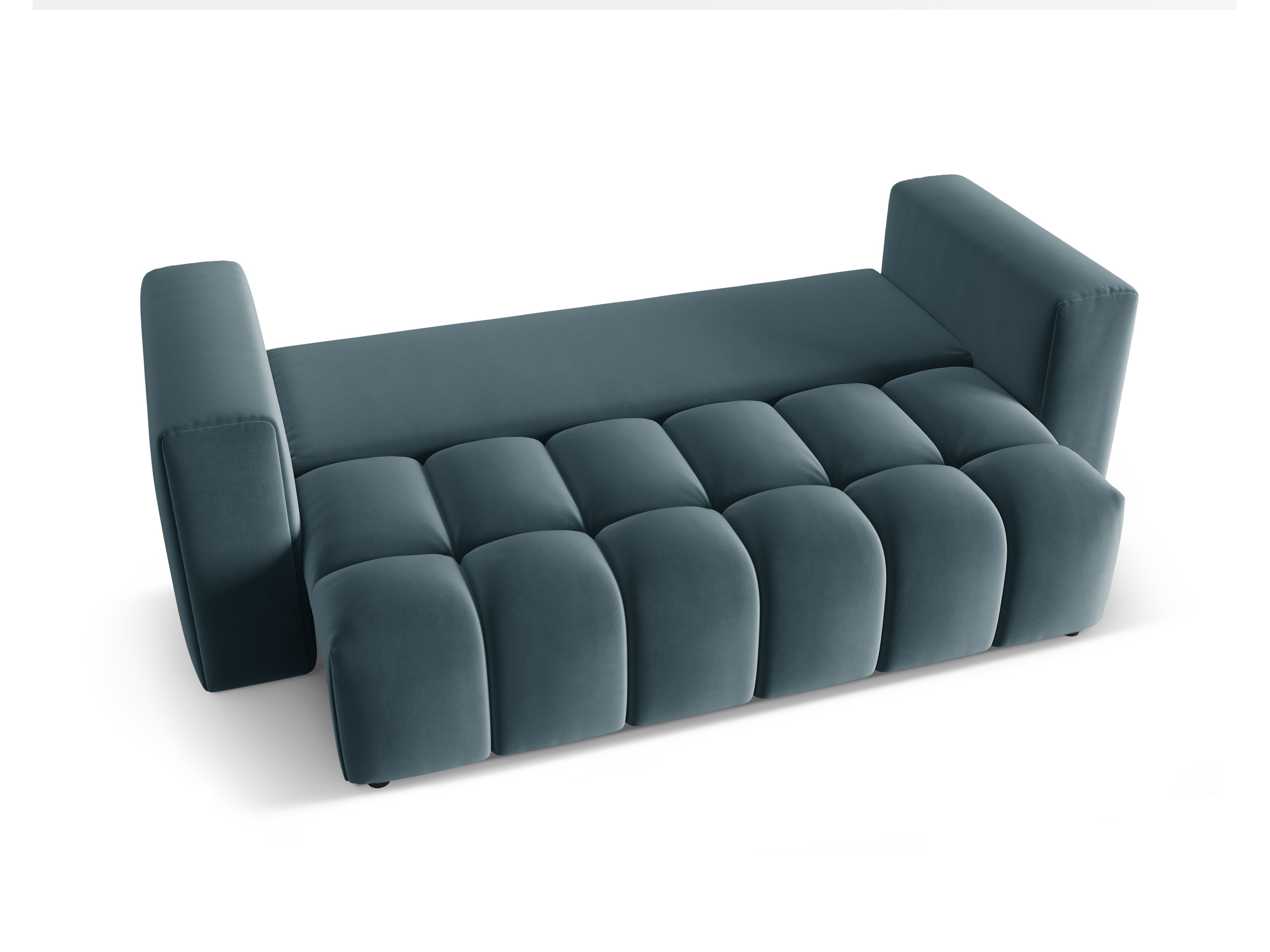 Sofa aus Samt für 3 Personen mit Schlaffunktion VERONA blau