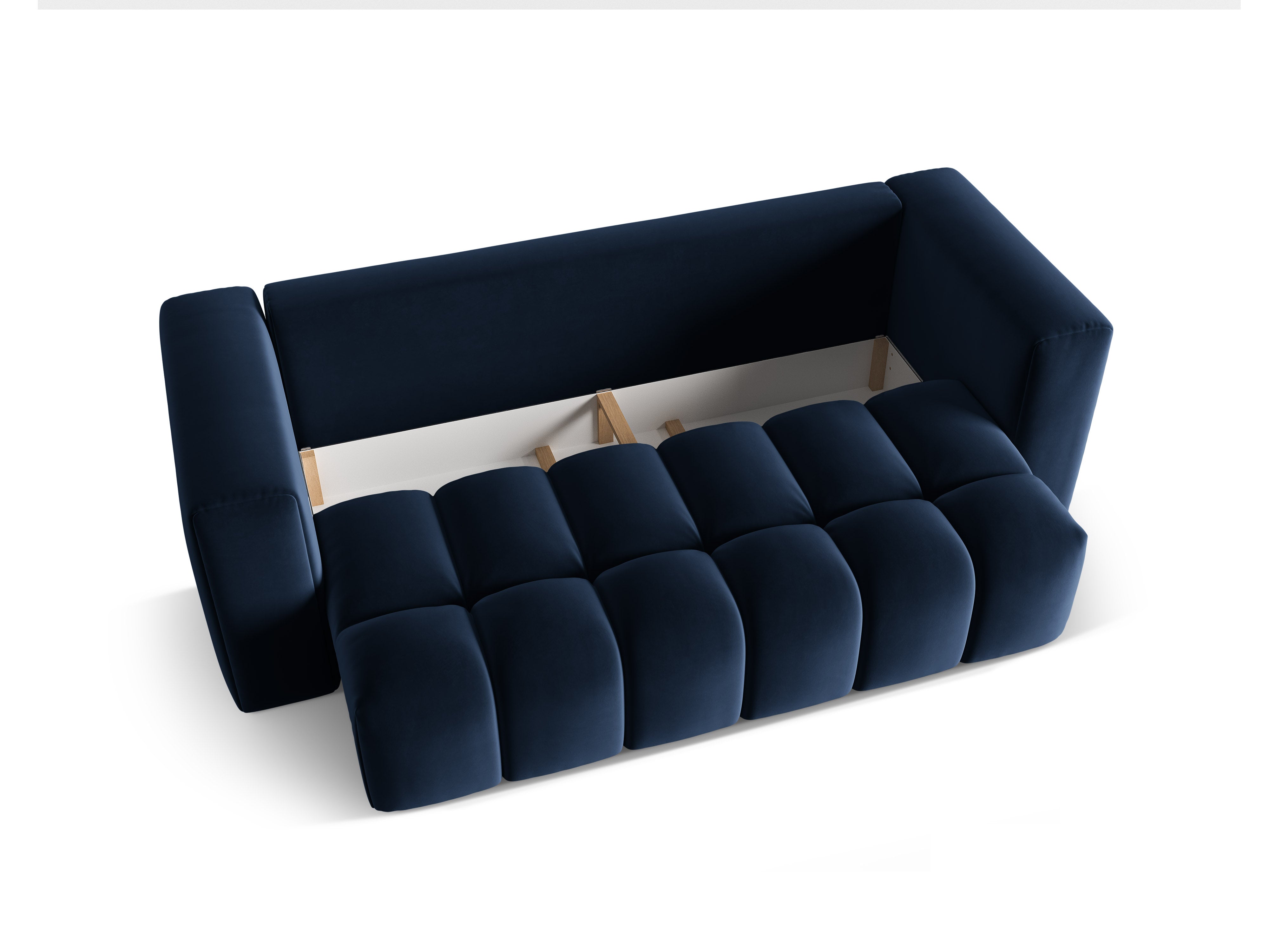 Sofa aus Samt für 3 Personen mit Schlaffunktion VERONA königsblau