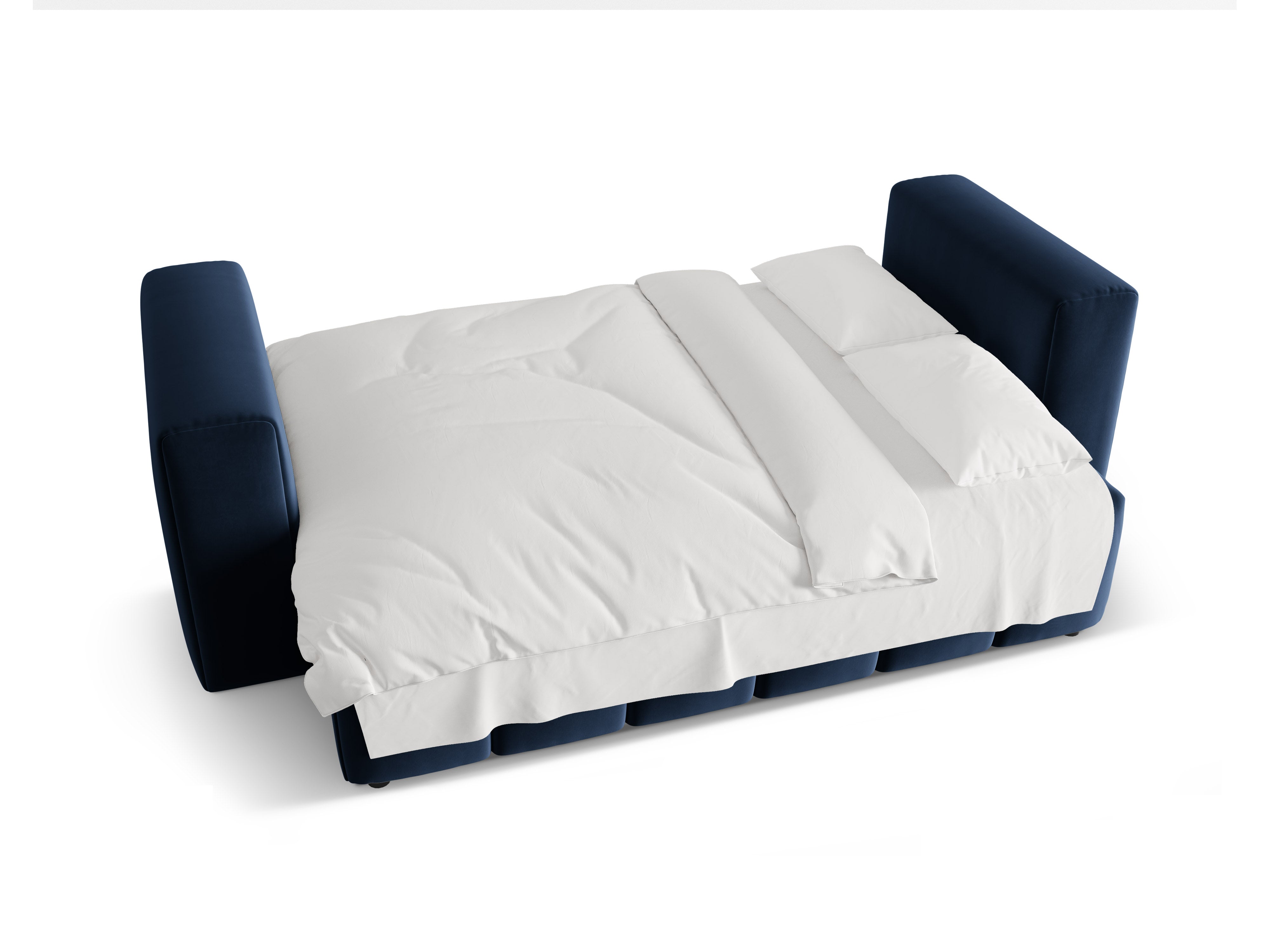 Sofa aus Samt für 3 Personen mit Schlaffunktion VERONA königsblau