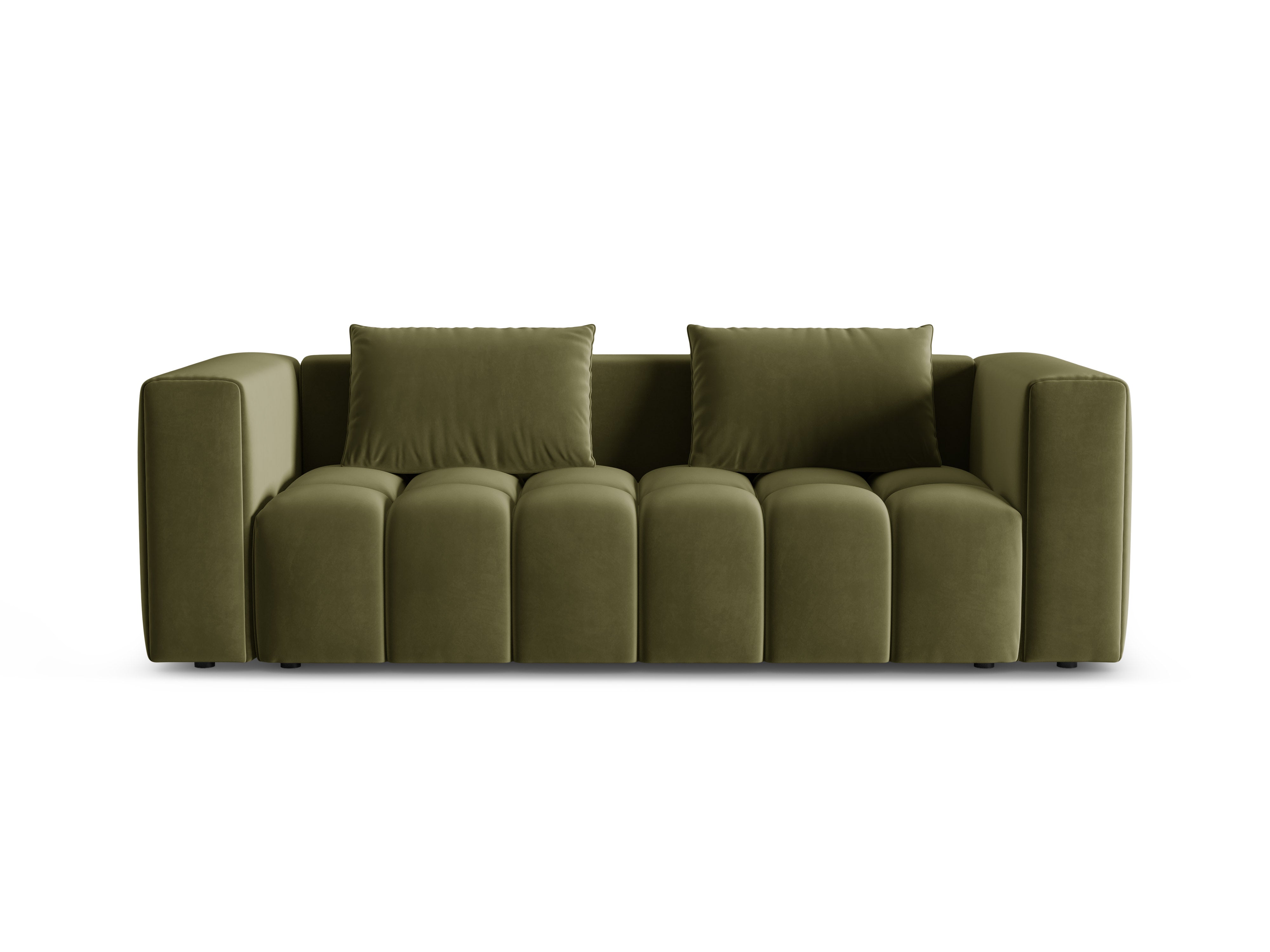Velvet 3-Seater Sofa with Sleeping Function VERONA Light Green