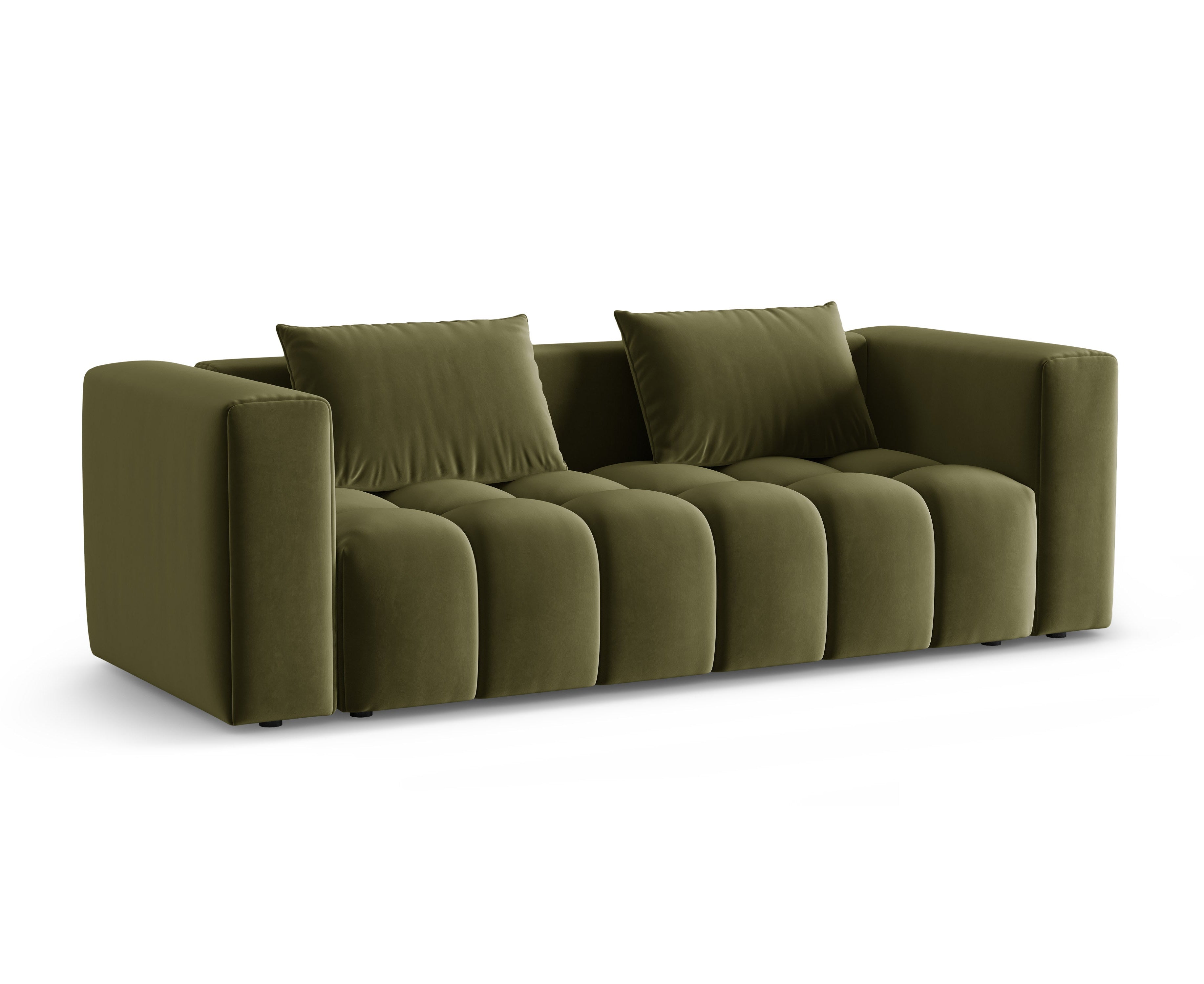 Velvet 3-Seater Sofa with Sleeping Function VERONA Light Green