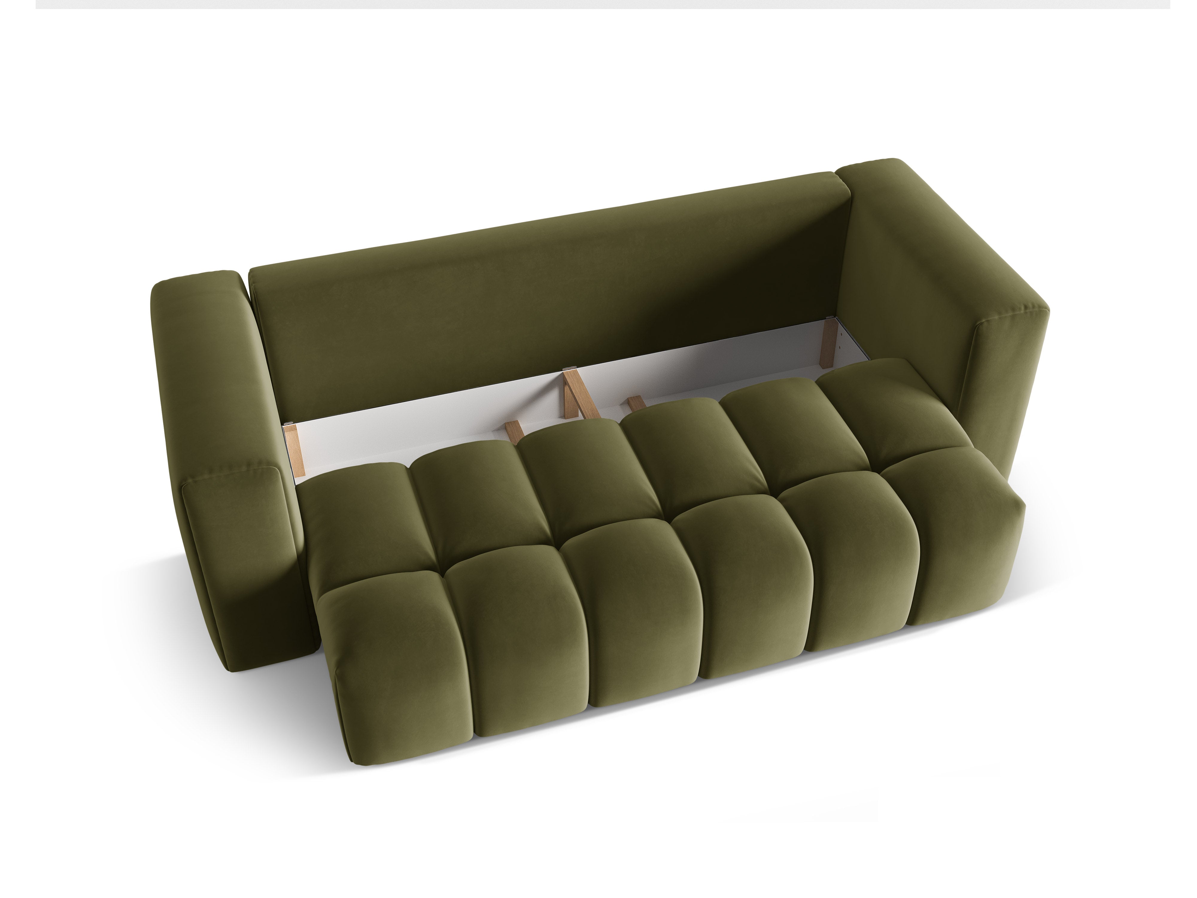 Velvet 3-Seater Sofa with Sleeping Function VERONA Light Green