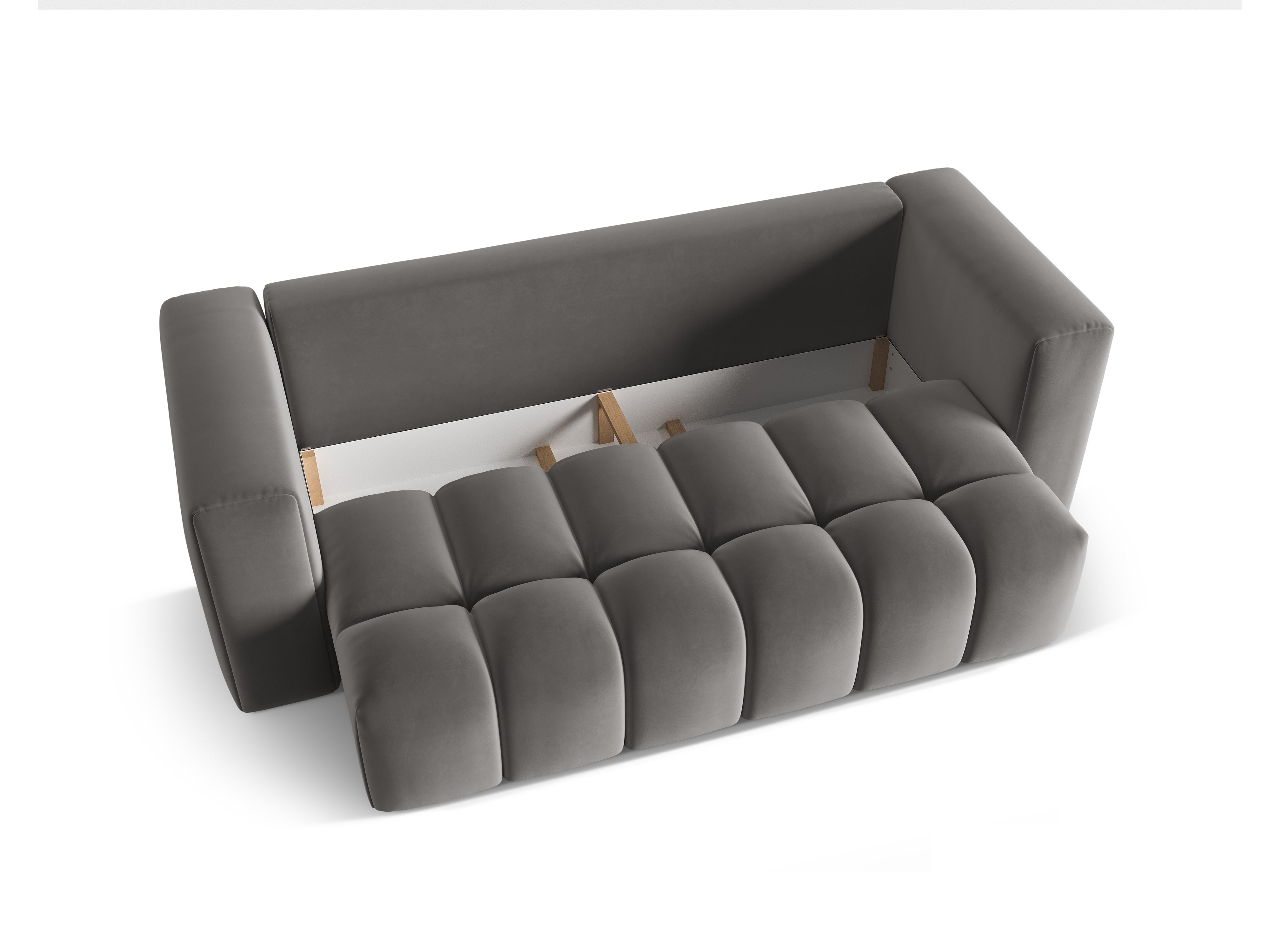 Sofa aus Samt für 3 Personen mit Schlaffunktion VERONA grau