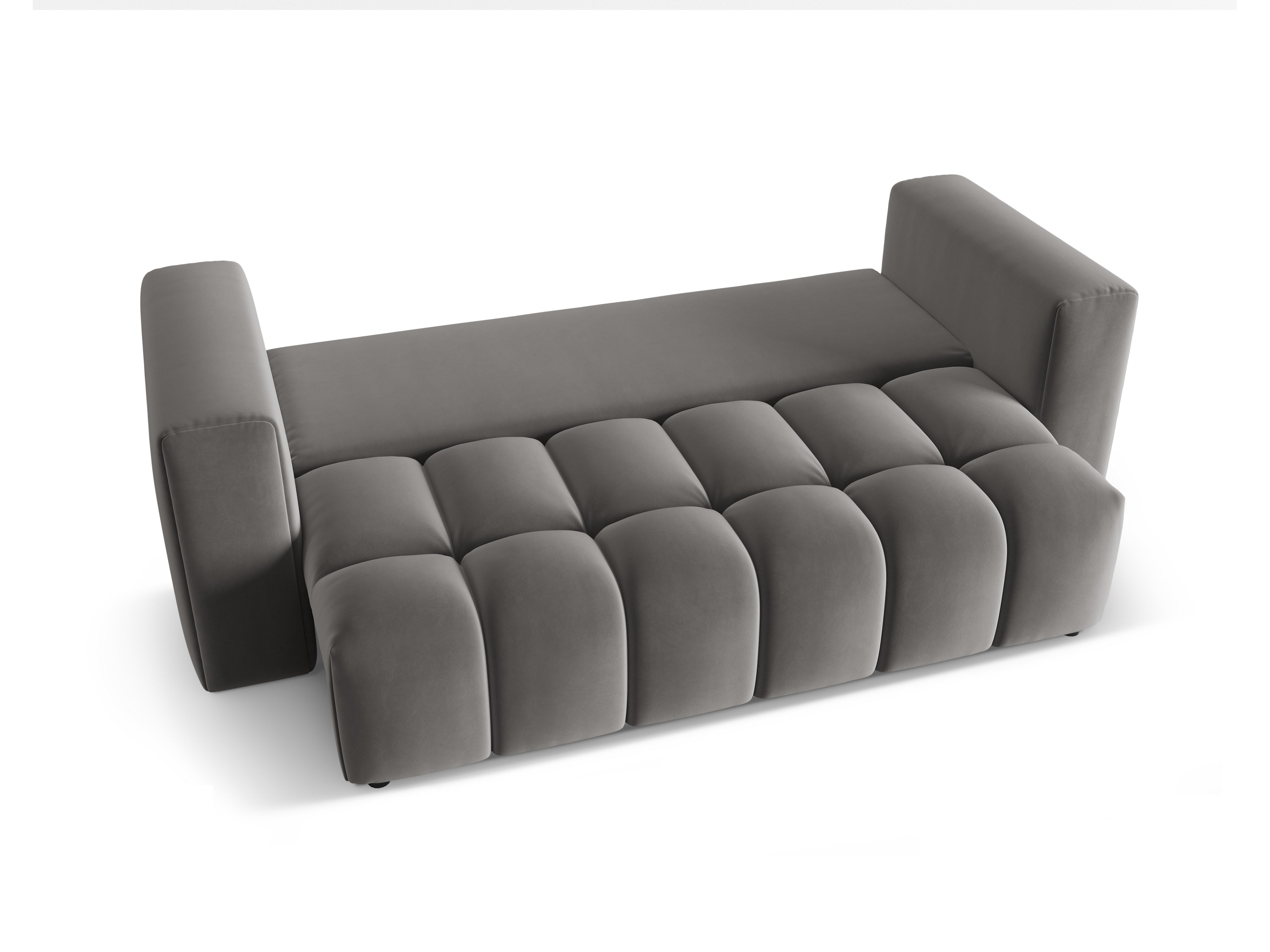 Sofa aus Samt für 3 Personen mit Schlaffunktion VERONA grau