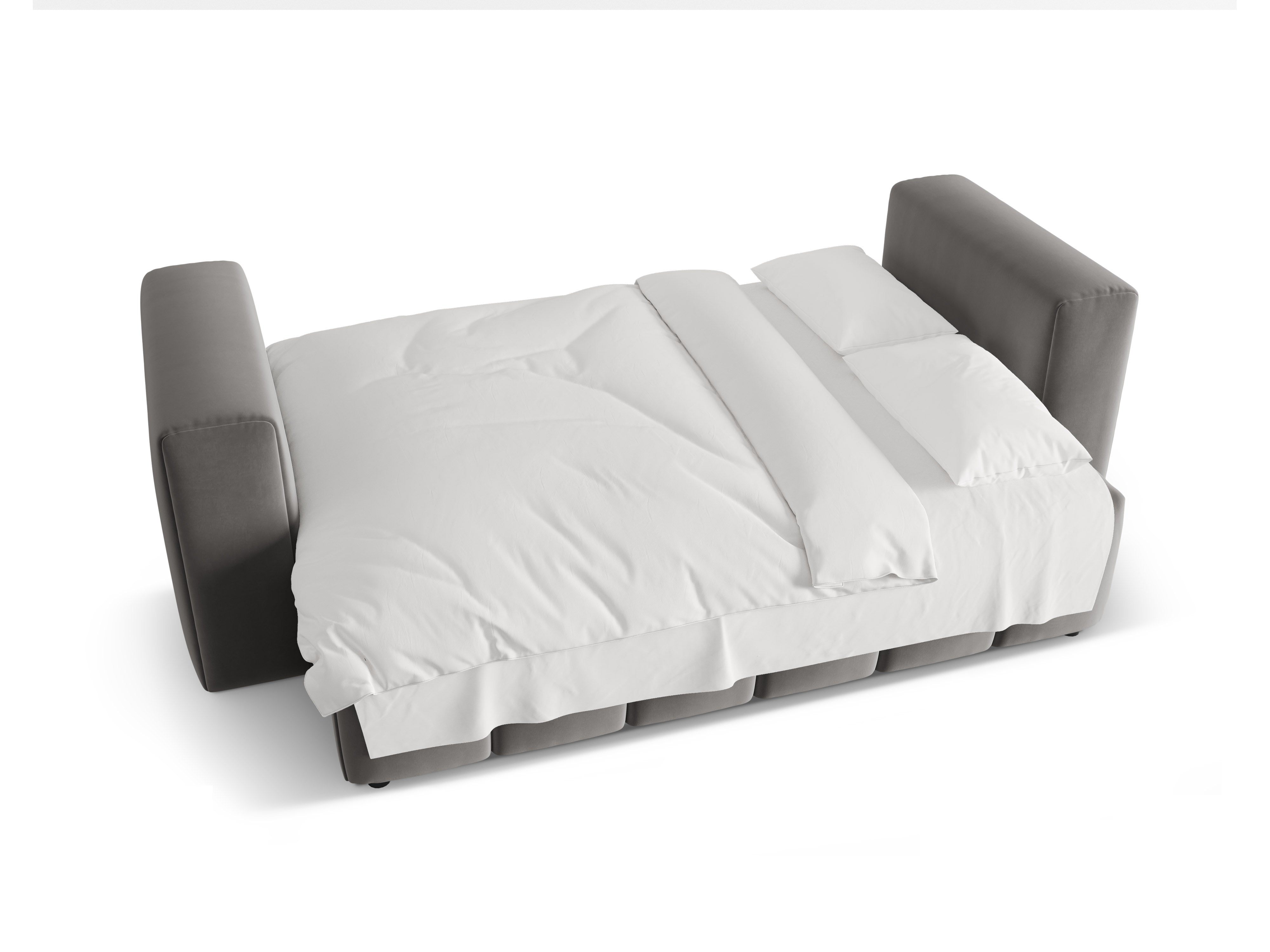 Sofa aus Samt für 3 Personen mit Schlaffunktion VERONA grau