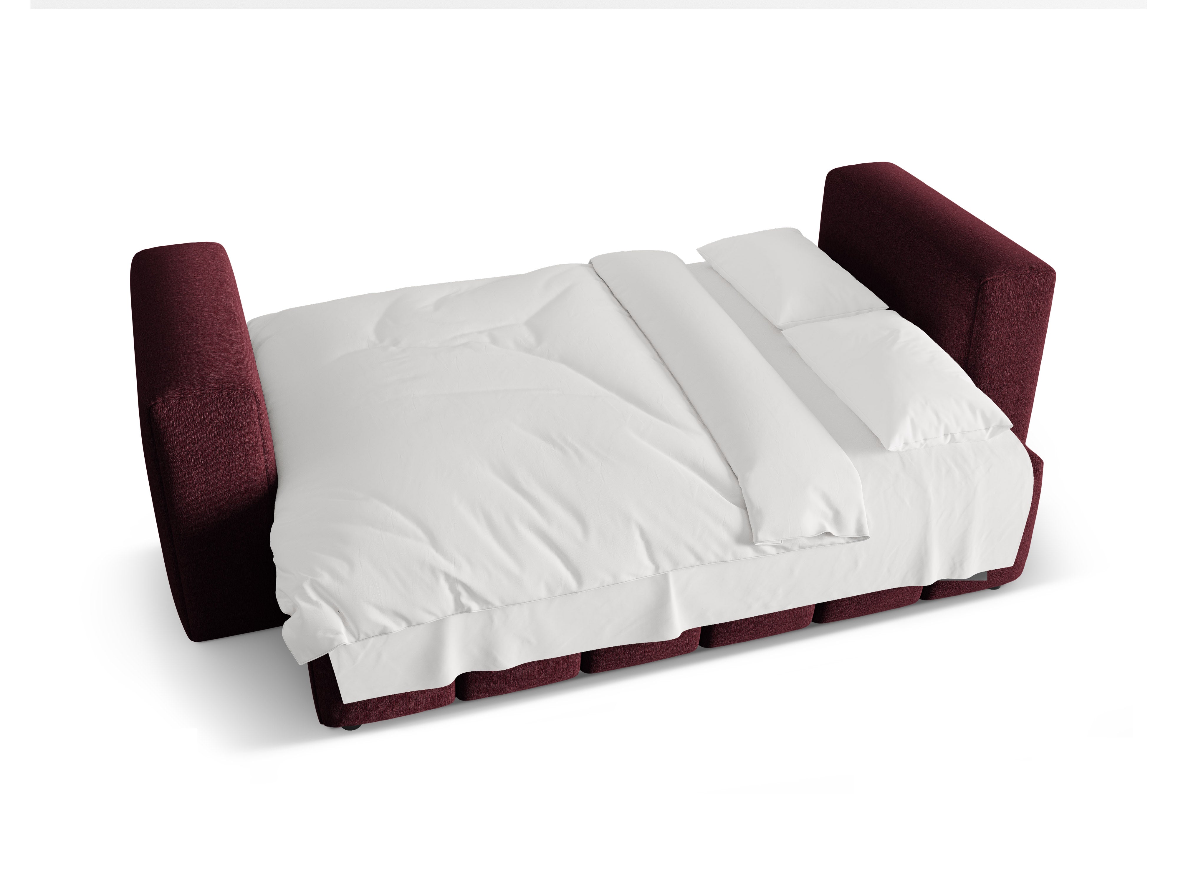 Sofa für 3 Personen mit Schlaffunktion VERONA burgunderrot