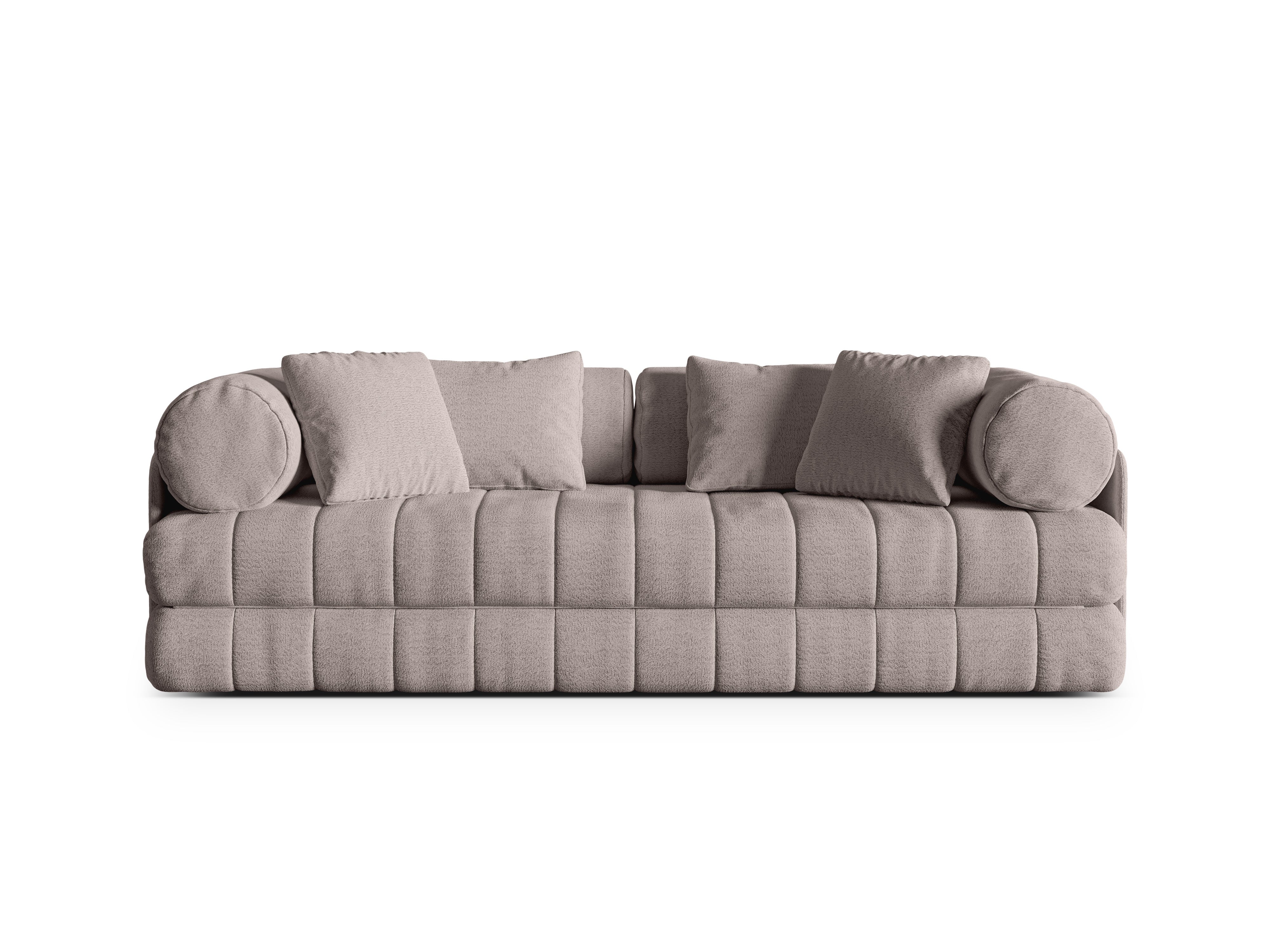 Sofa 3-Sitzer mit Schlafsofa-Funktion KEMI sandfarbener Bouclé