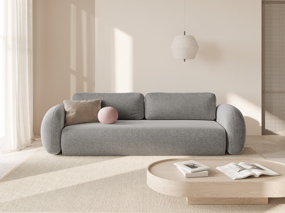 Sofa mit Schlaf-Funktion 3-sitzig TONALE grau